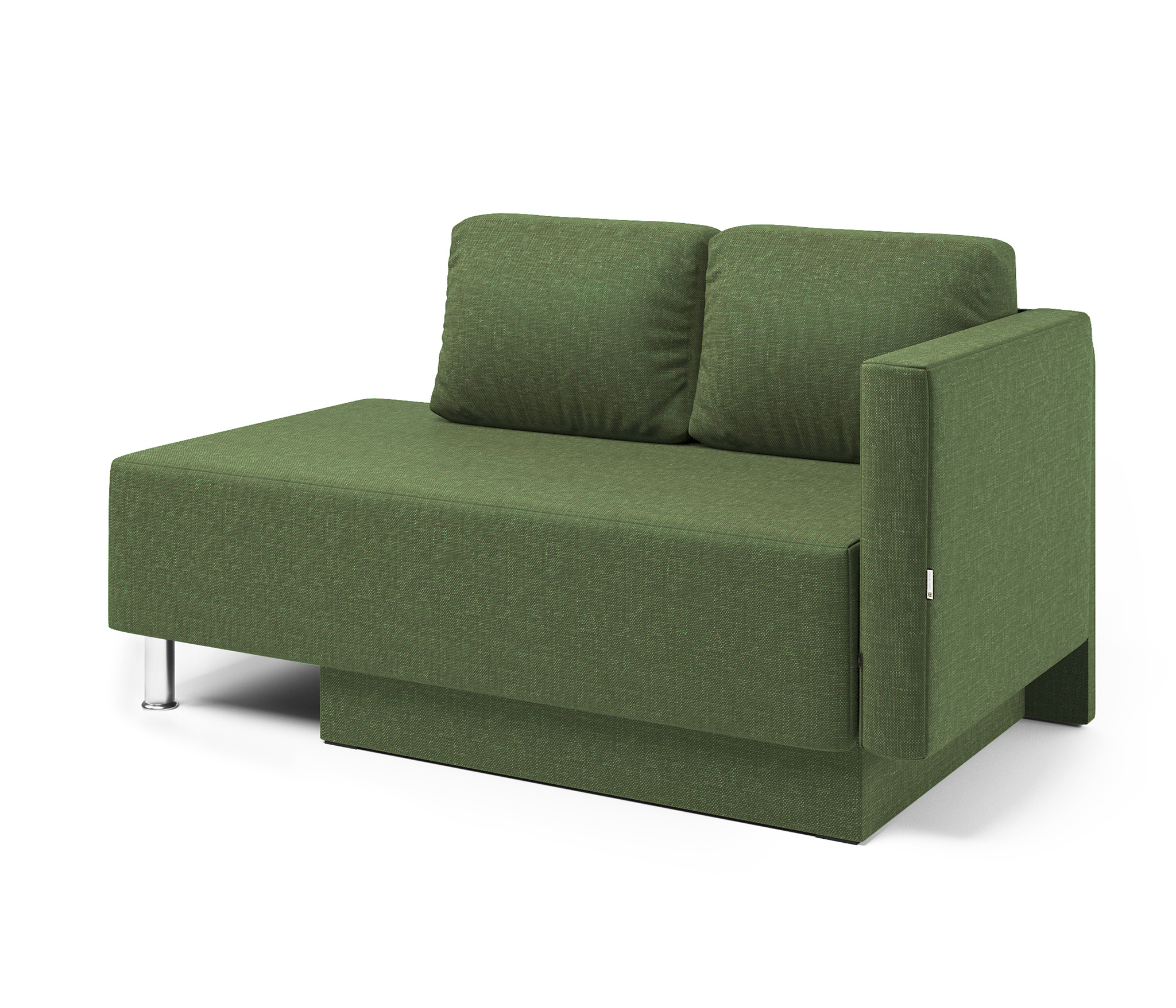 Изображение товара Кушетка Гамма Леон угловая 155x79x76 см зеленая с ящиком и подлокотниками