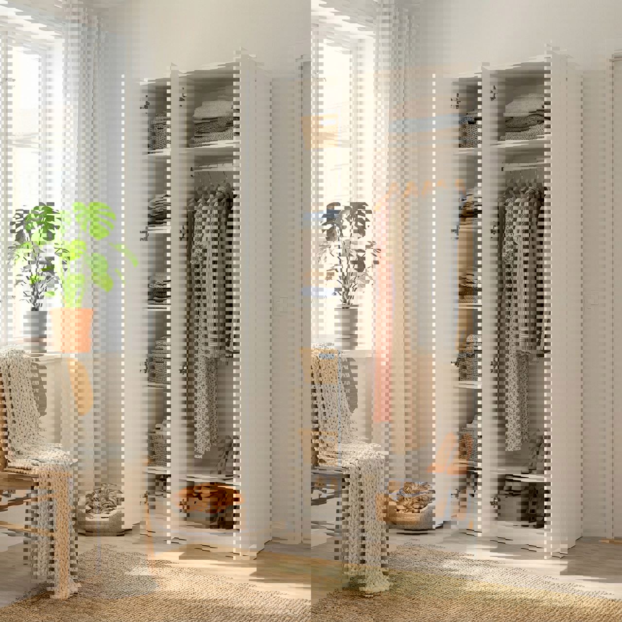 Изображение товара Шкаф распашной Гуд Лакк Варма Стор 105 с зеркалом 105x222x57 ДСП цвет белый