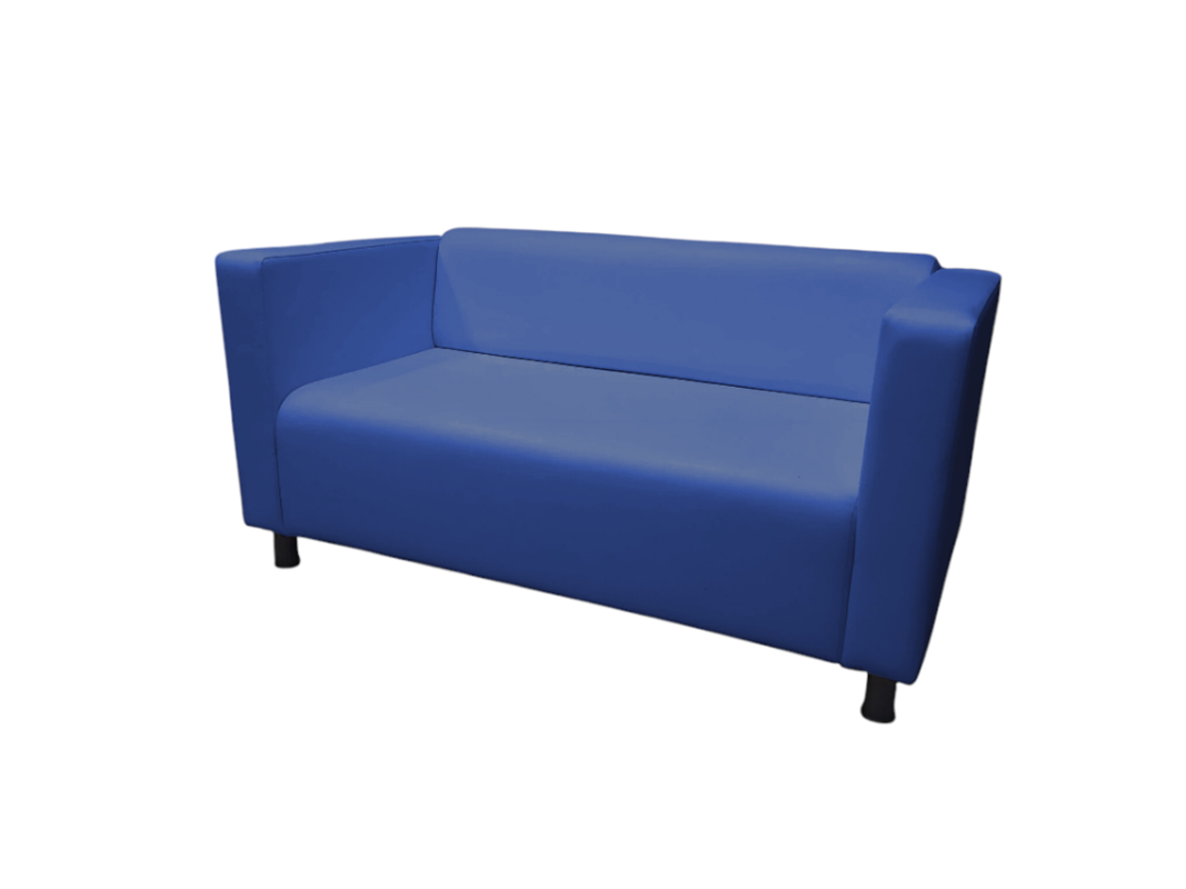 Изображение товара Диван прямой Мебель Никс Офис 1 из искусственной кожи синий 140x60x73 см