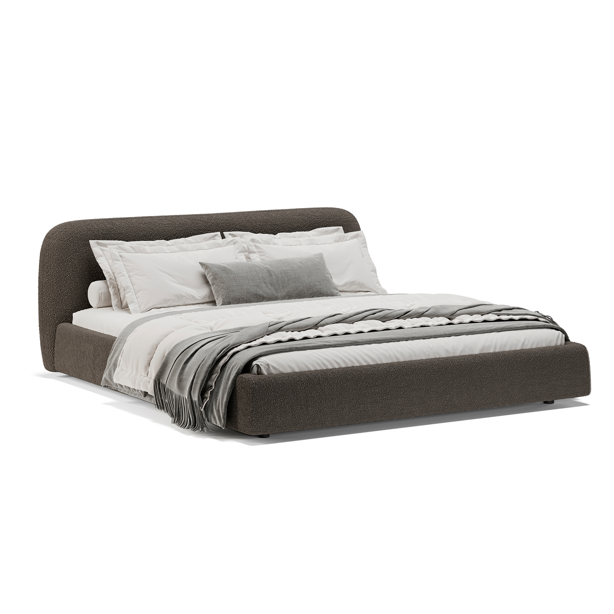 Изображение товара Кровать Mebelroom Лагом 140x200 букле подъемный механизм цвет коричневый