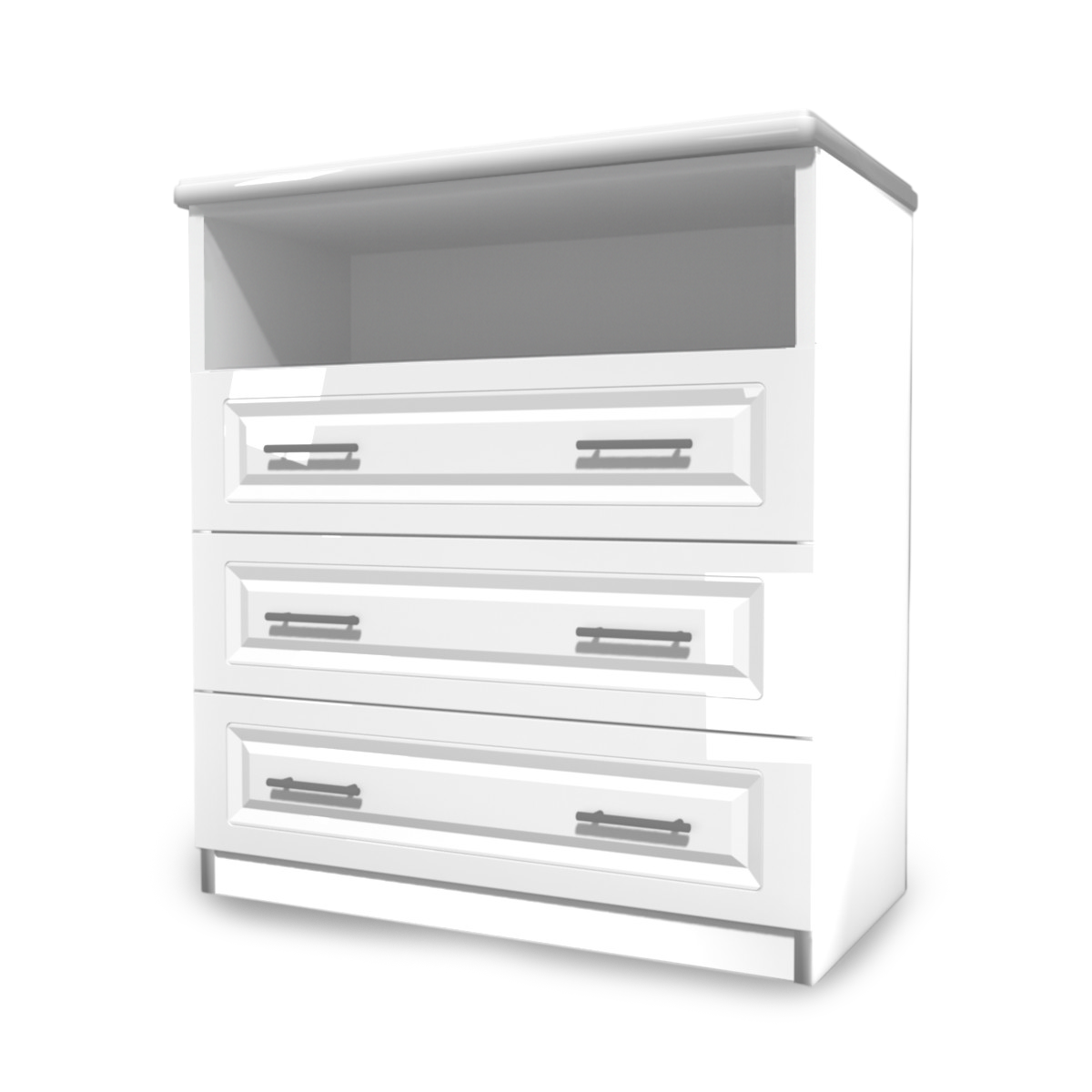 Изображение товара Комод Веста Катерина 3 ящика 90x50x100 см ЛДСП цвет белый глянец