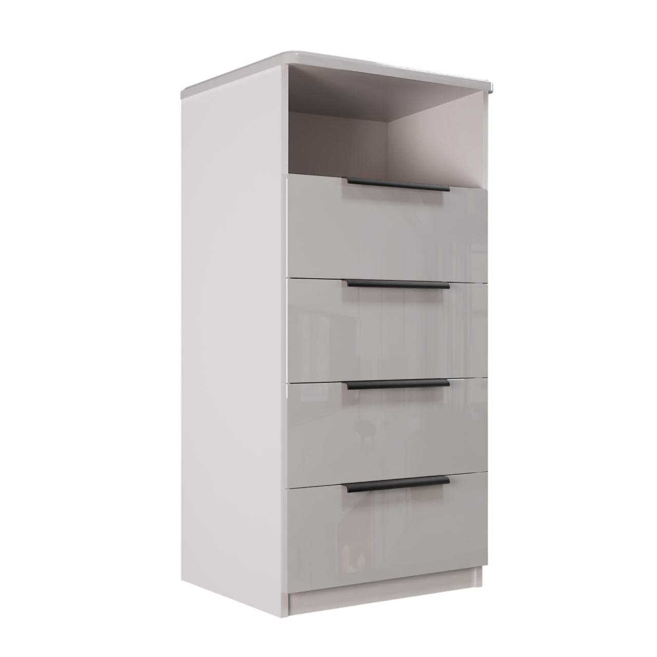 Изображение товара Комод Веста Марта профильные ручки 4 ящика 60x50x122 см ЛДСП цвет белый глянец