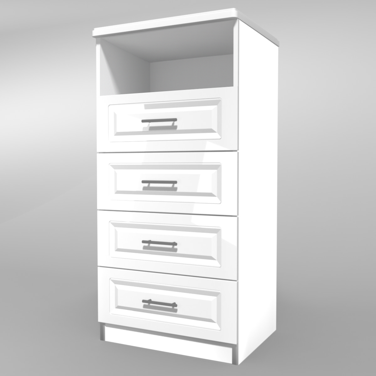 Изображение товара Комод Веста Катерина 4 ящика 60x50x122 см ЛДСП цвет белый глянец