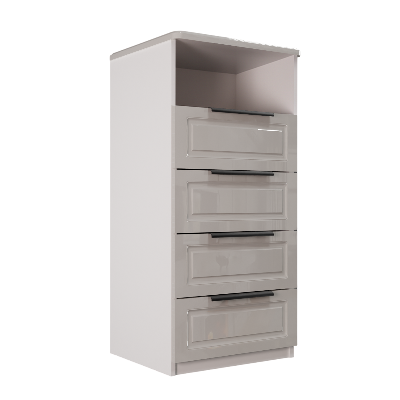 Изображение товара Комод Веста Катерина Глянцевый жемчуг 4 ящика