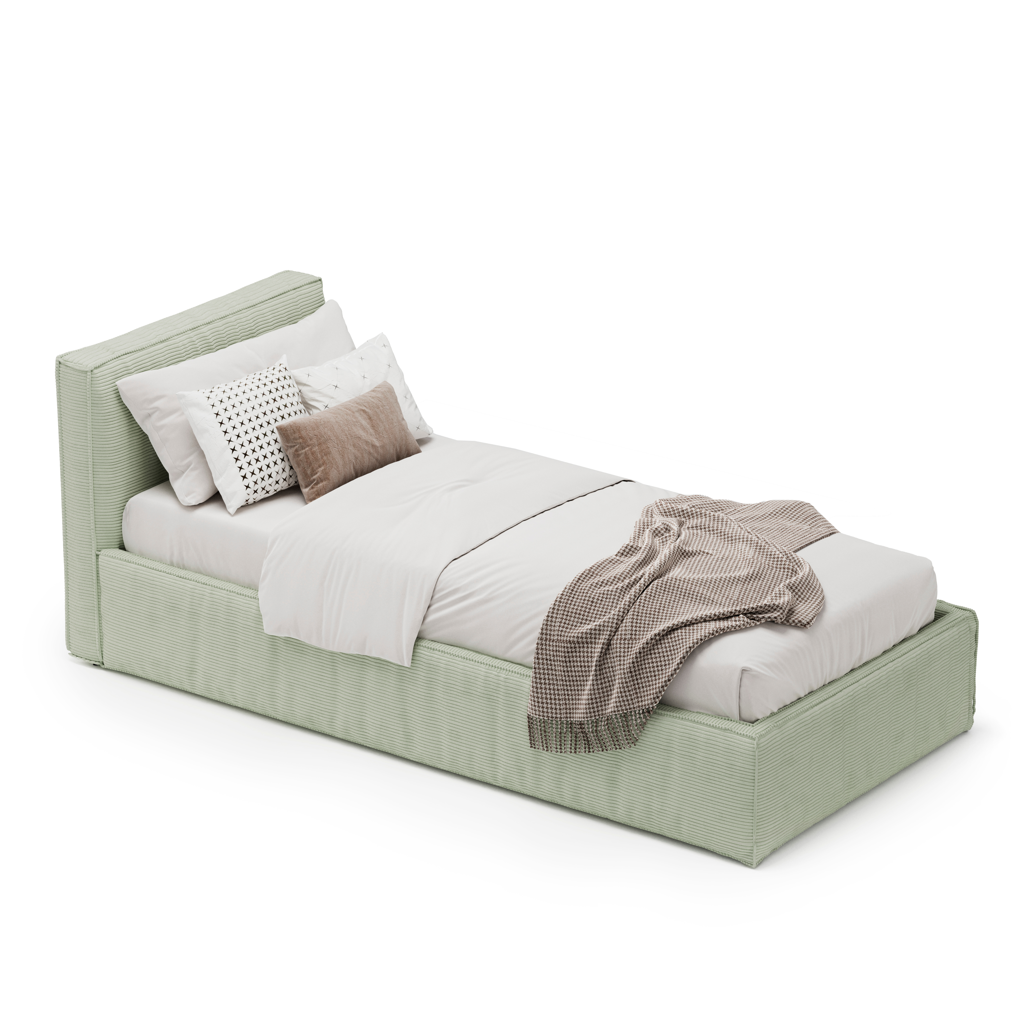 Изображение товара Детская кровать Мебелрум Лофт 90x200 см из ЛДСП в мятном цвете