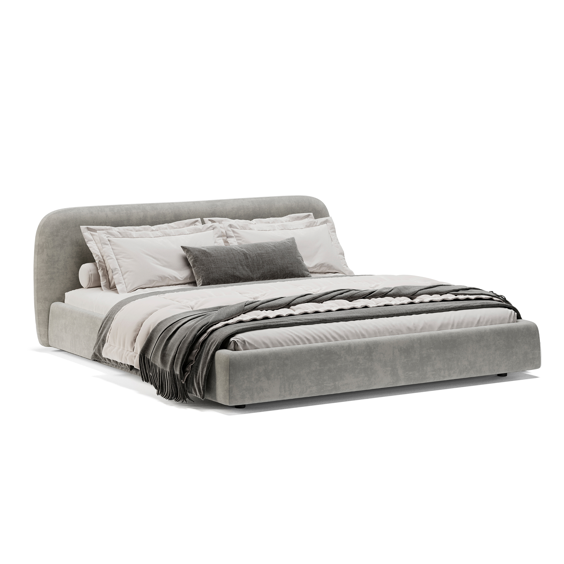 Изображение товара Кровать Лагом 180x200 из велюра или букле с подъемным механизмом и вместительным коробом