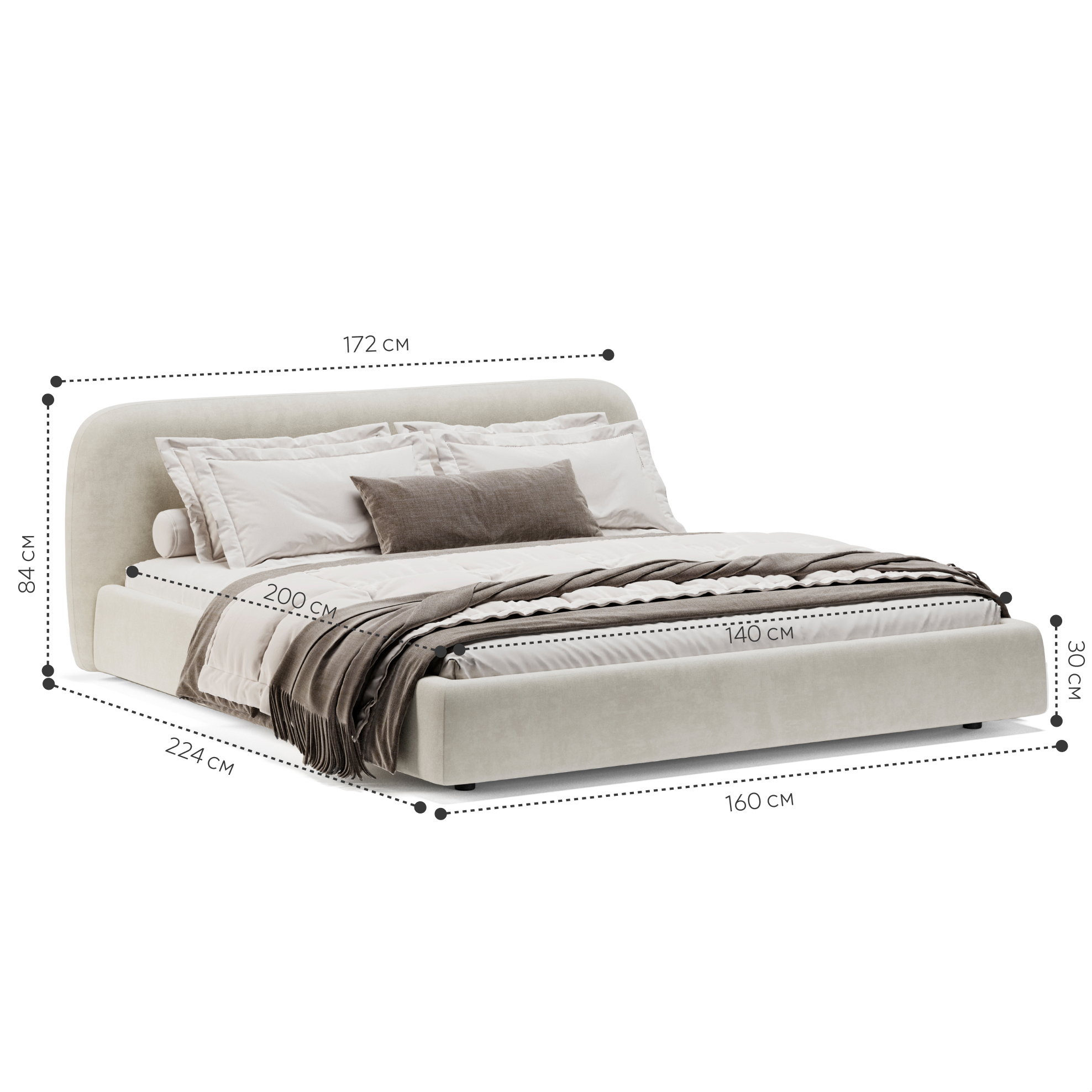 Изображение товара Кровать Mebelroom Лагом 140x200 с подъемным механизмом и вместительным ящиком