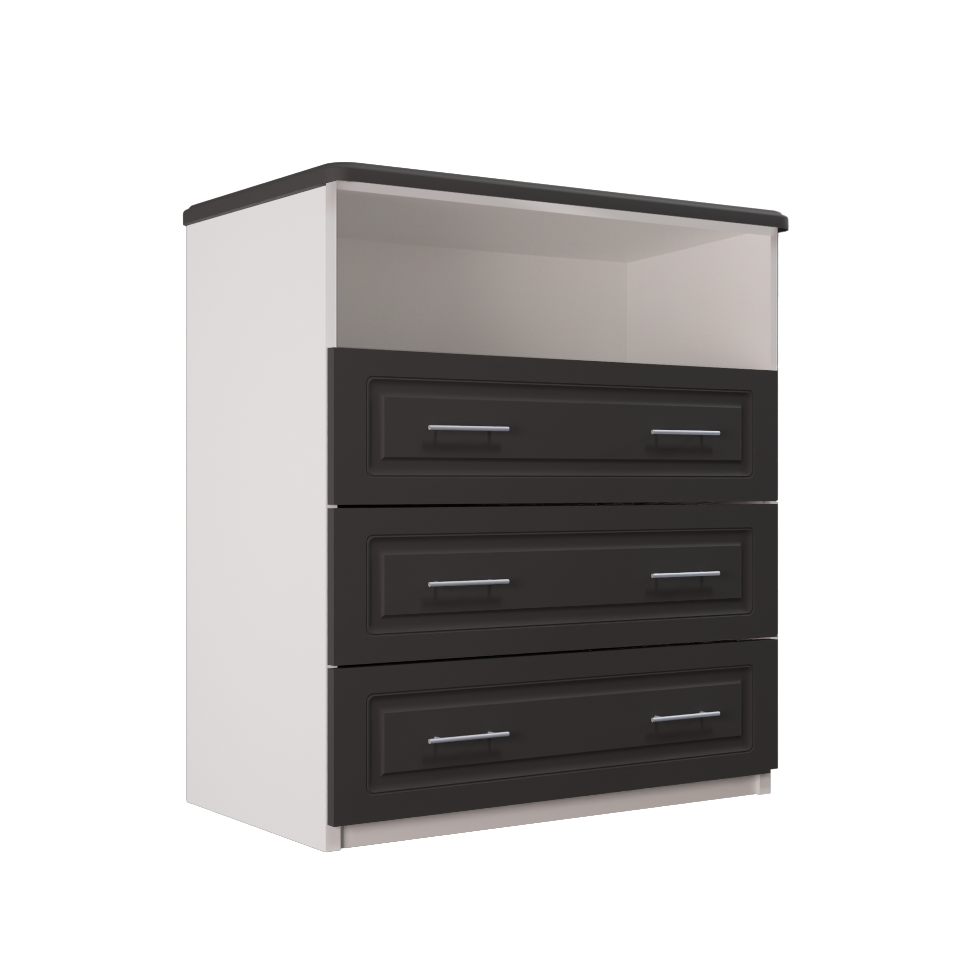 Изображение товара Комод Веста Катерина 3 ящика 90x50x100 см ЛДСП цвет графит софт