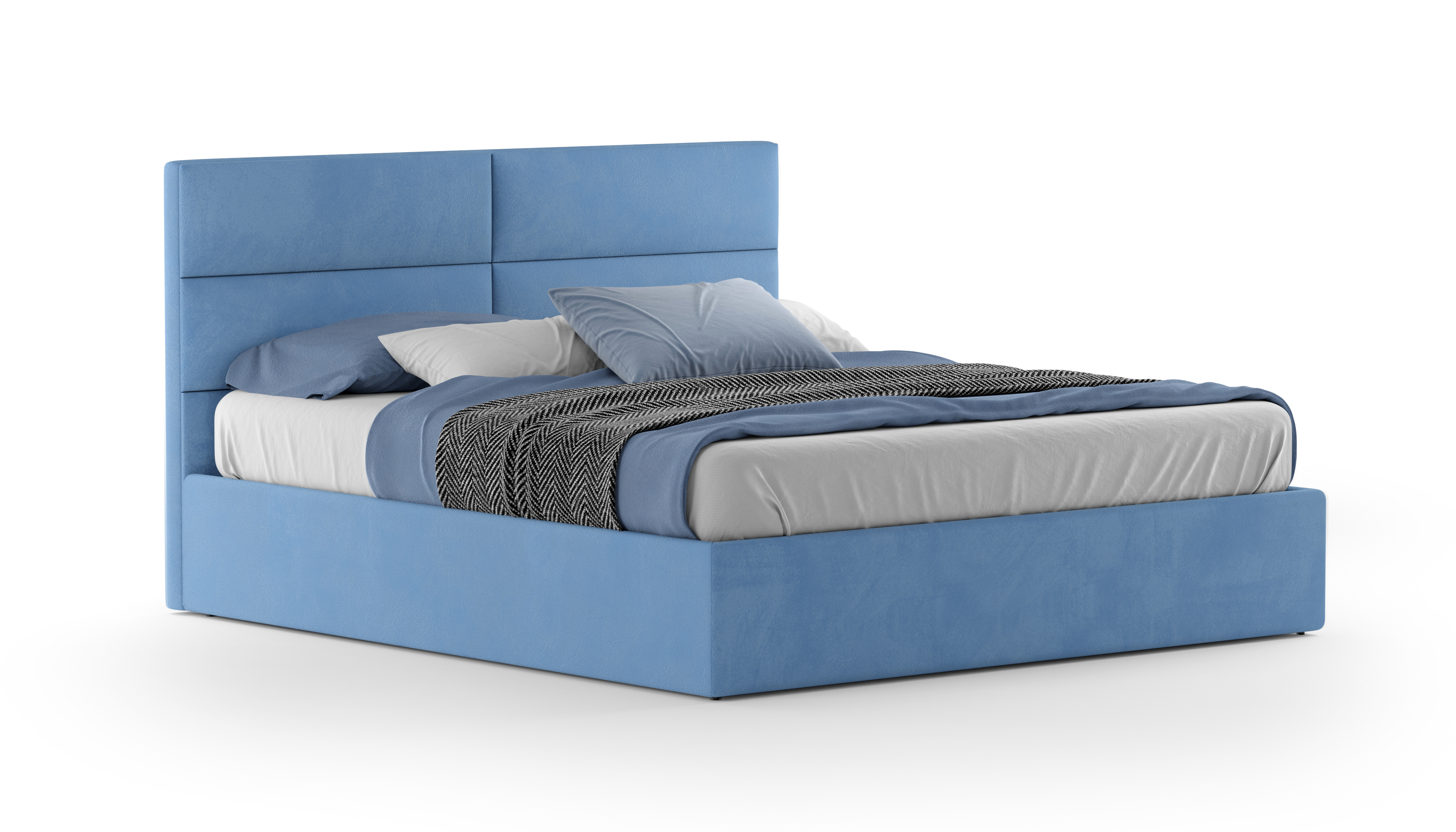 Изображение товара Кровать Мebelroom Орландо 200x200 велюр подъемный механизм цвет синий