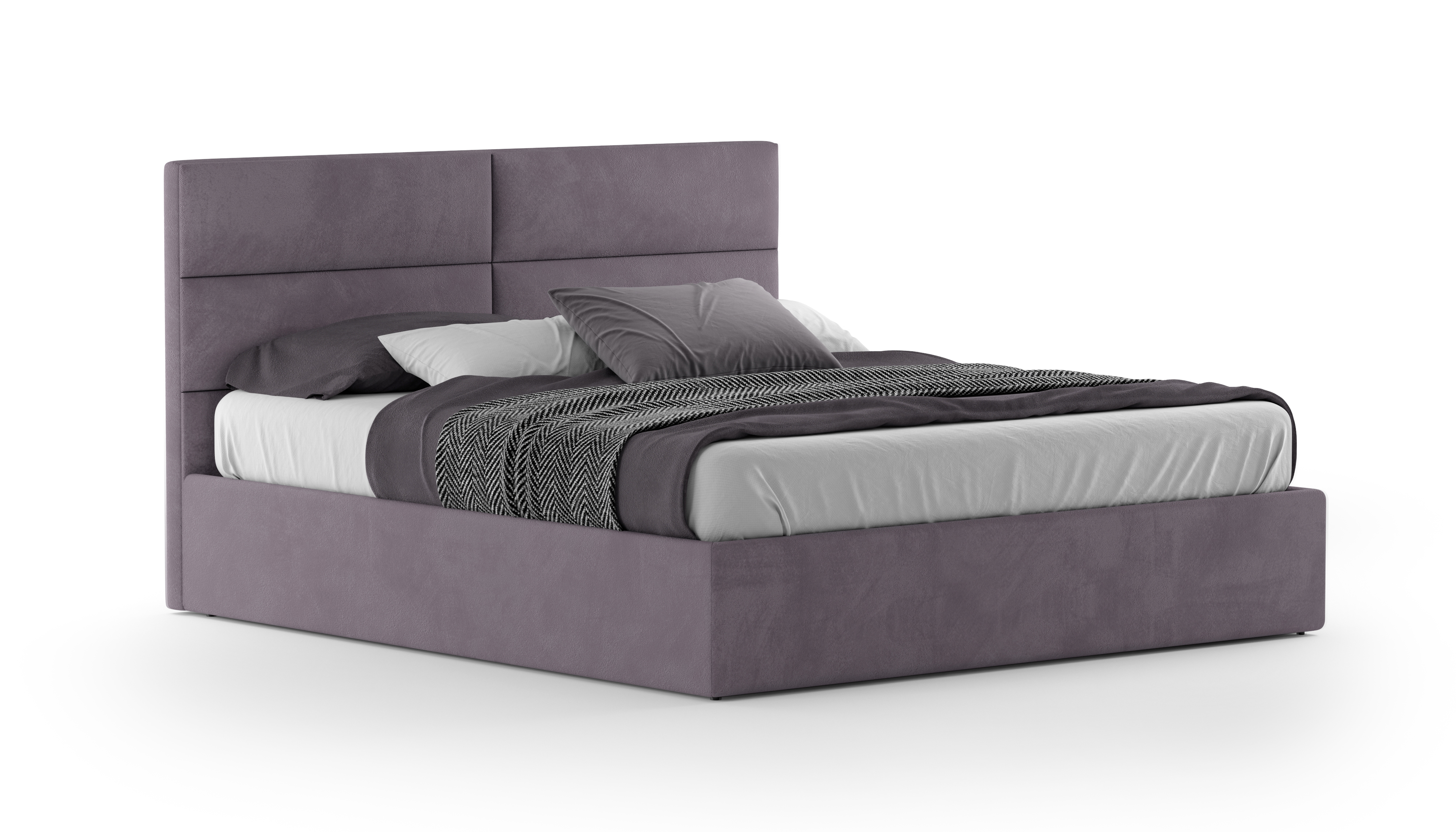 Изображение товара Кровать Mebelroom Орландо 140x200 велюр коричневая с ящиком и подъемным механизмом