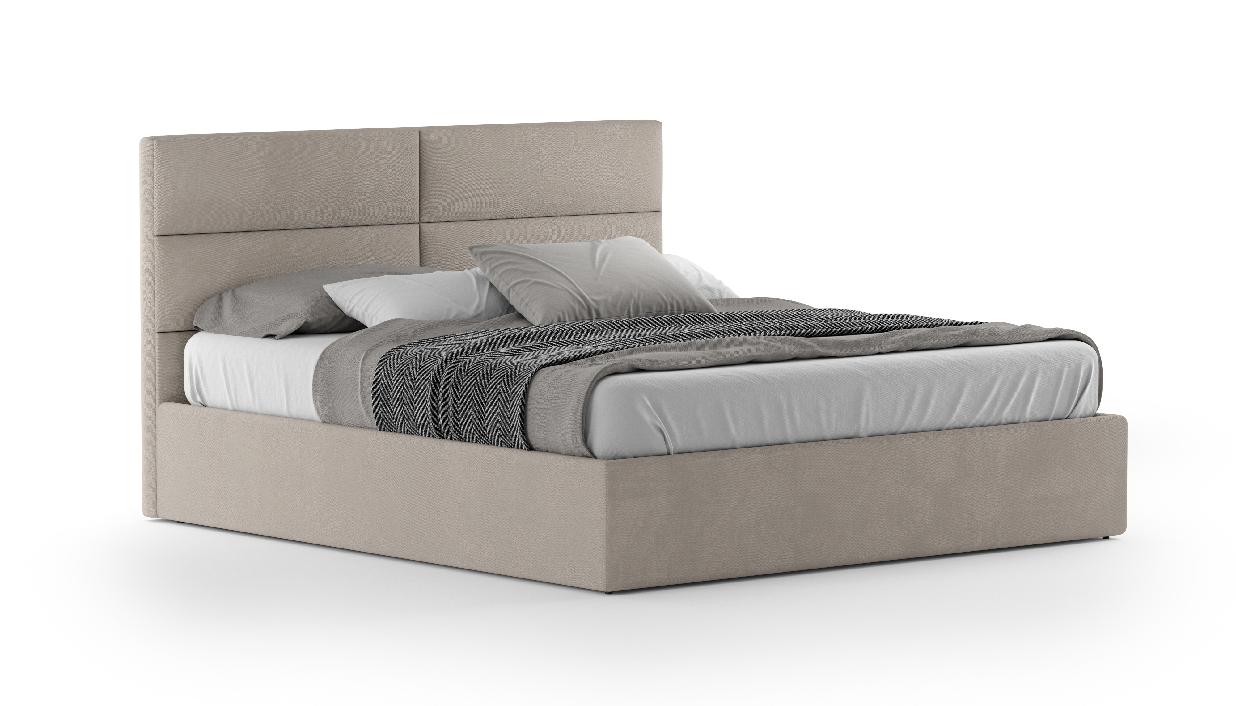 Изображение товара Кровать Mebelroom Орландо 140x200 велюр подъемный механизм цвет молочный