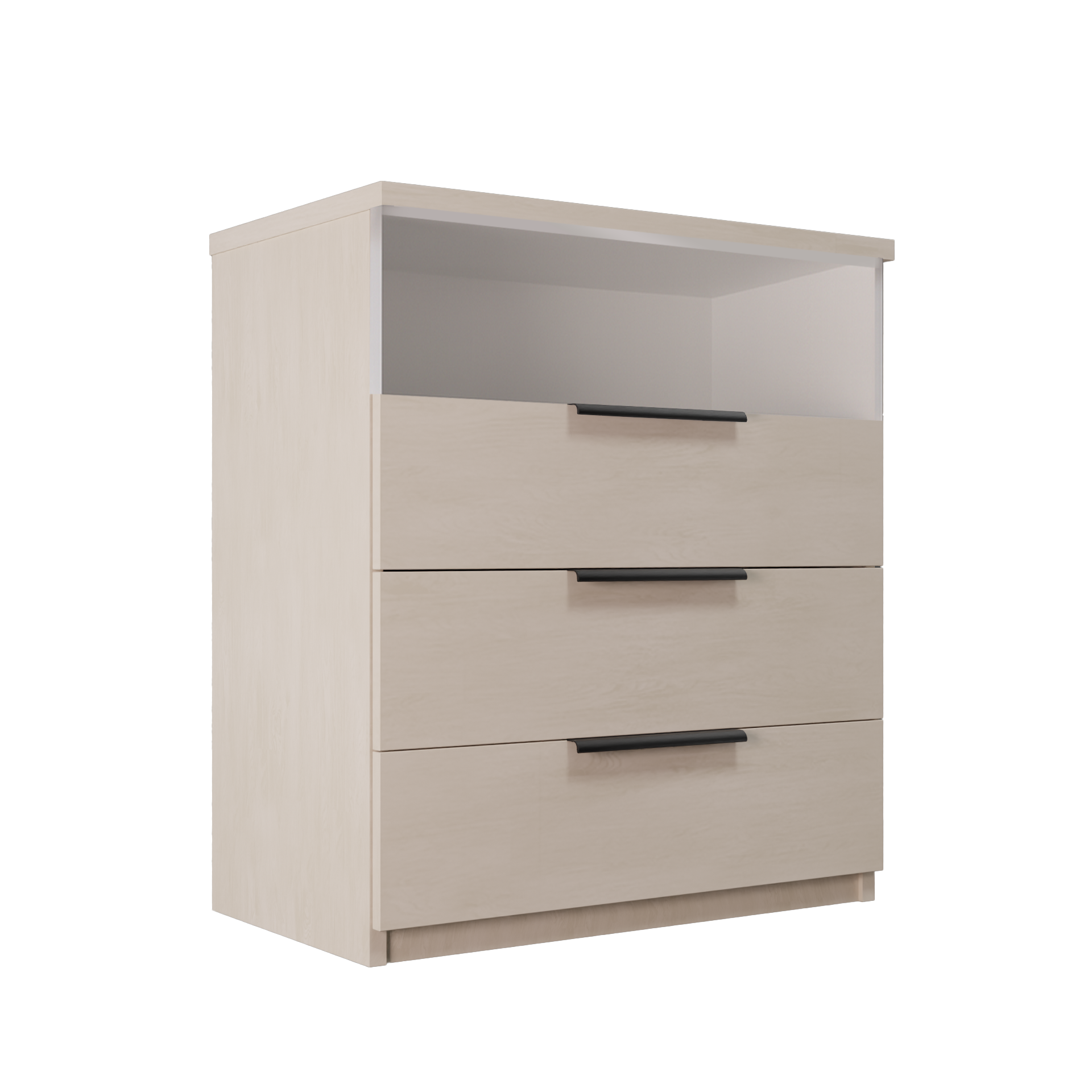 Изображение товара Комод Веста профильные ручки 3 ящика 90x50x100 см ЛДСП цвет ясень шимо светлый