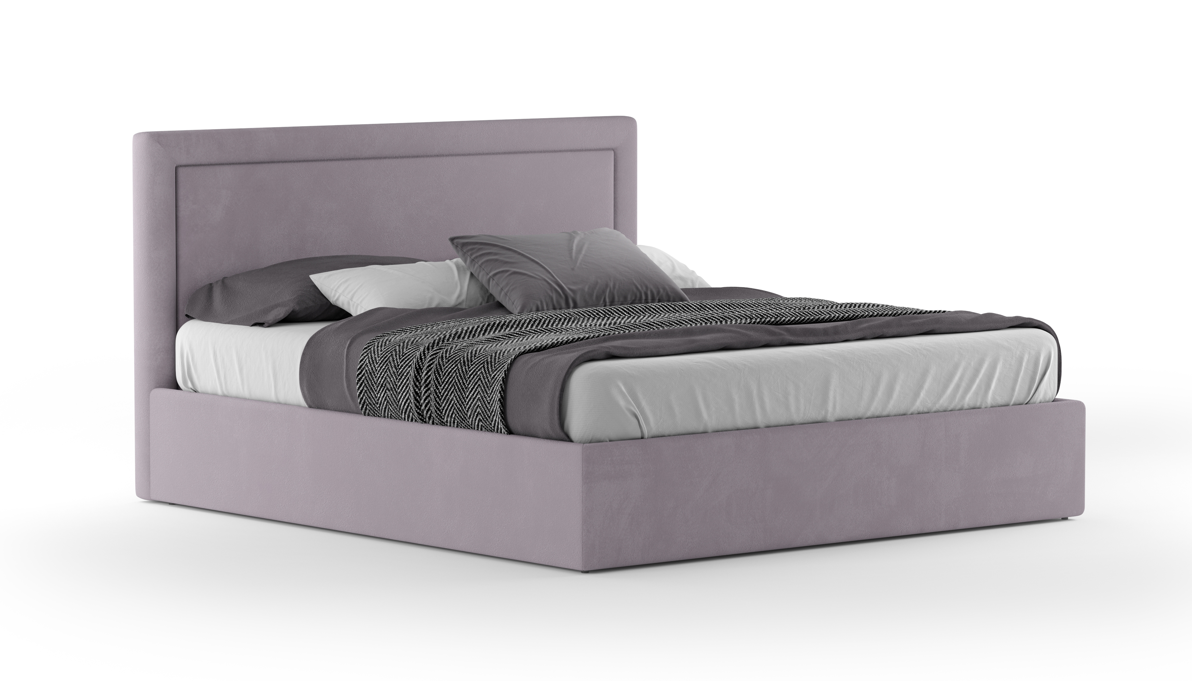 Изображение товара Кровать Mebelroom Доменика 140x200 велюр с подъемным механизмом и ящиком