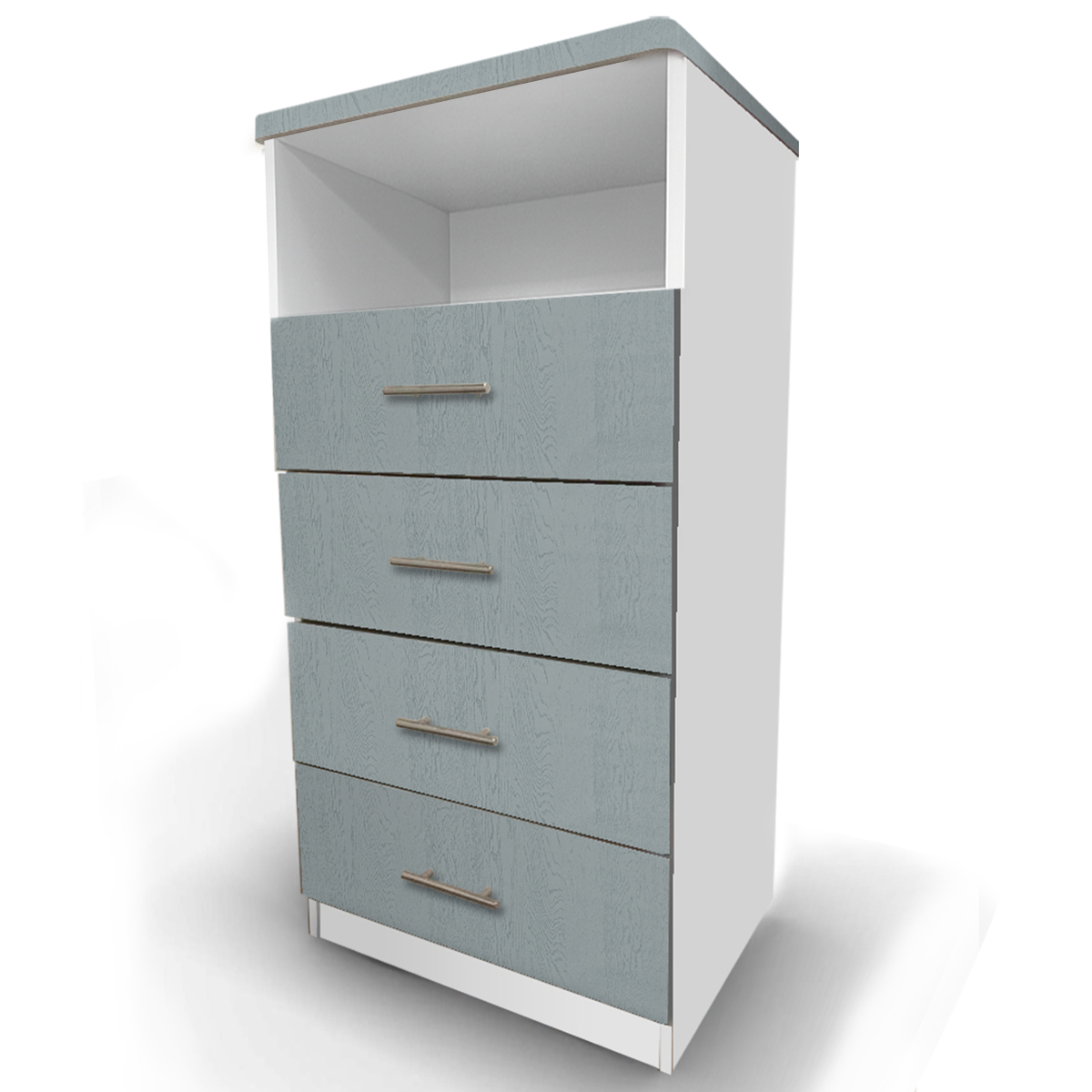 Изображение товара Комод Веста Марта 4 ящика 60x50x122 см ЛДСП цвет лазурное дерево