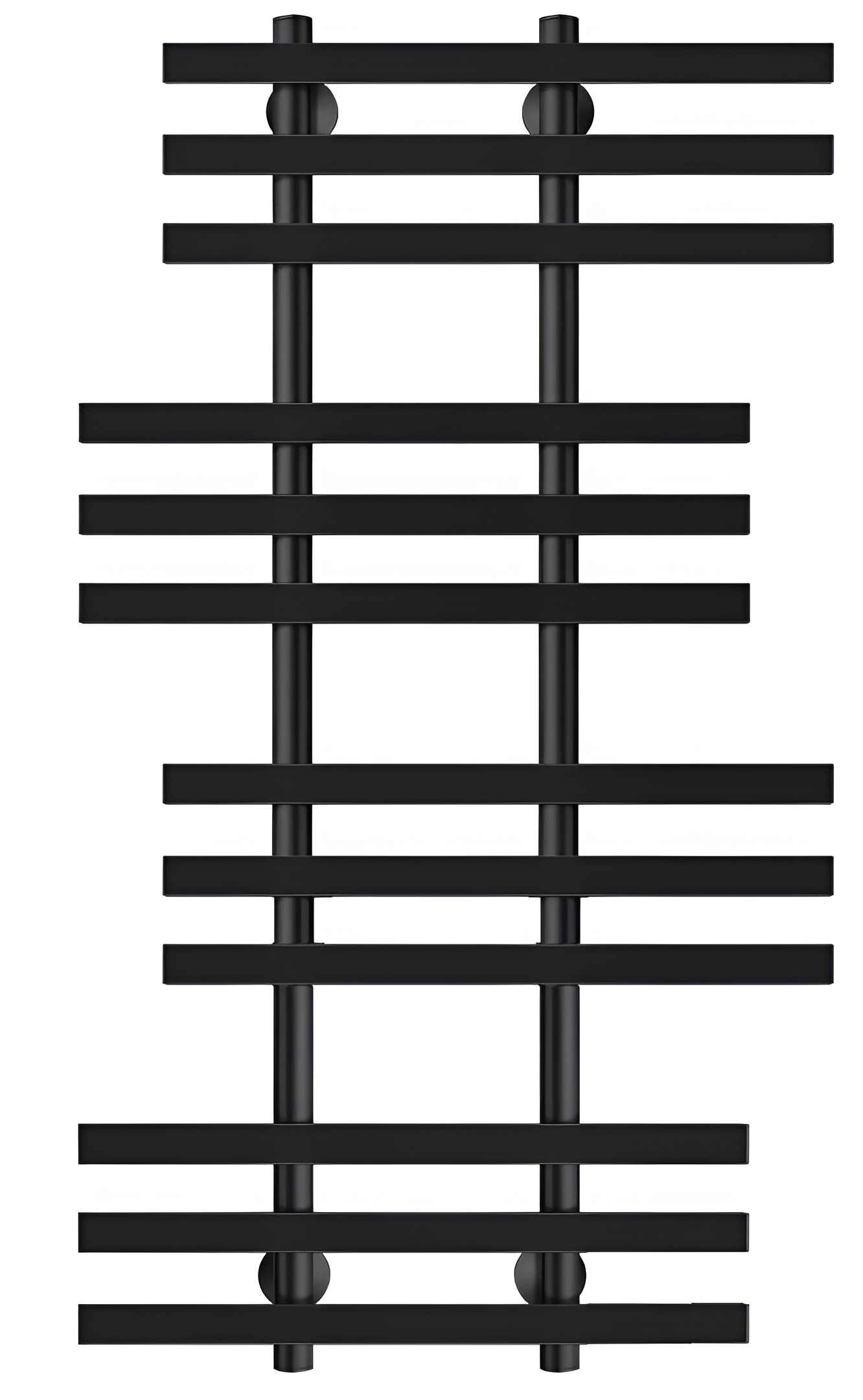 Изображение товара Полотенцесушитель водяной лесенка Secado Понтида 6 1000x700 мм универсальная подводка 1/2" нержавеющая сталь черный матовый