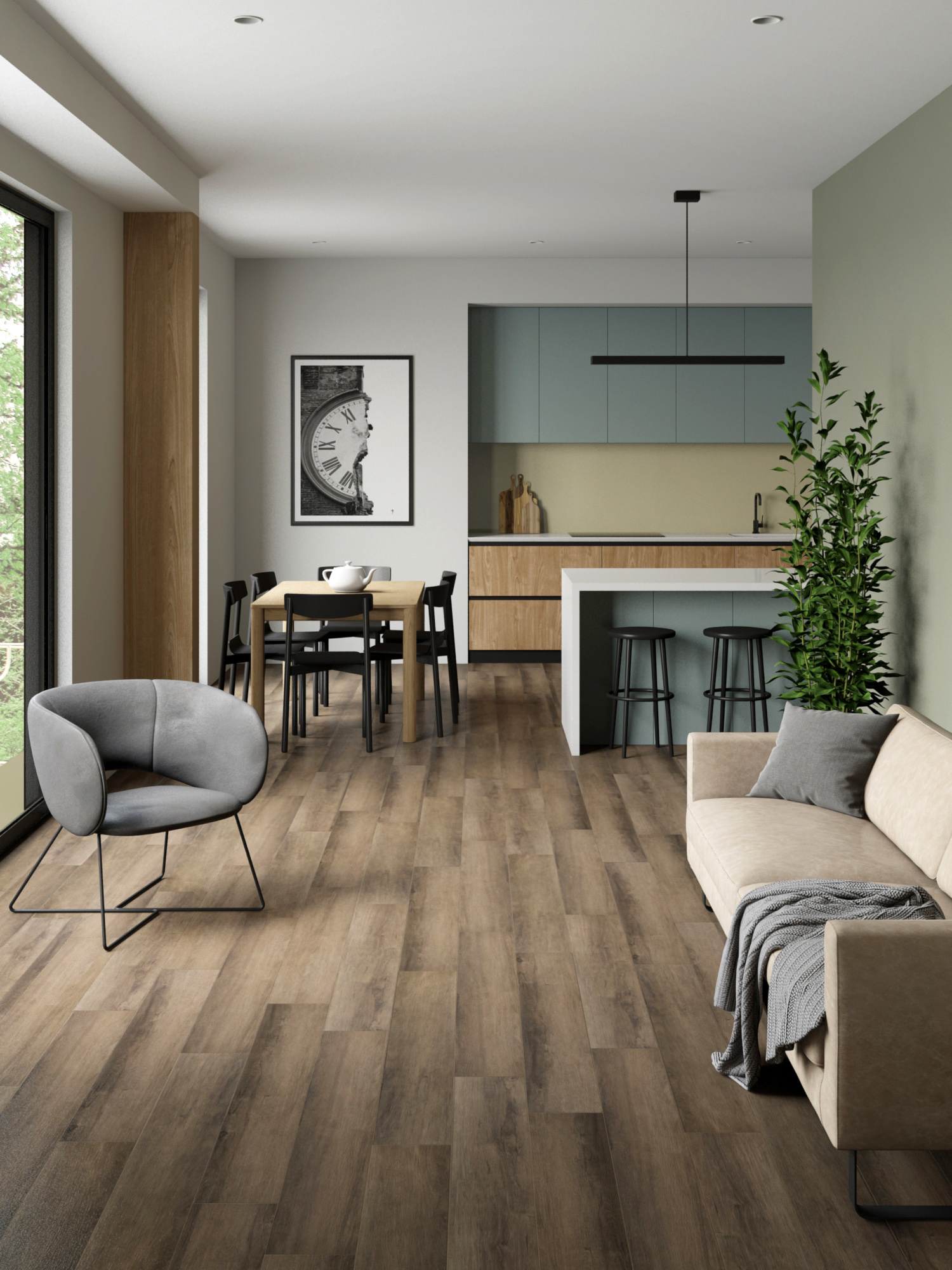 Изображение товара SPC плитка Stepton Essence 2028-9 Палуба Дуб Витраж 43 класс водонепроницаемая
