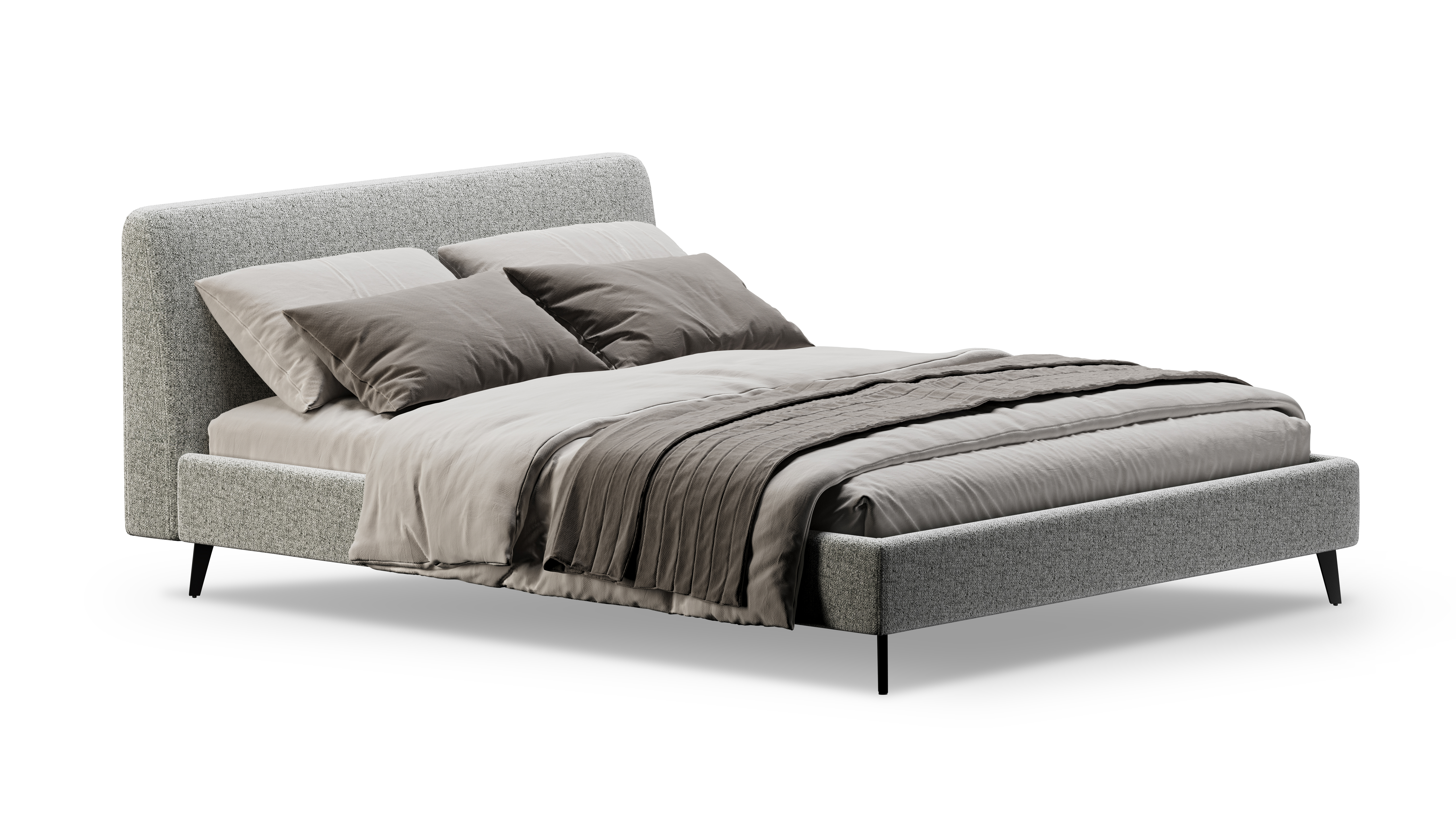 Изображение товара Кровать Mebelroom Симпл 180x200 см рогожка серый современный дизайн