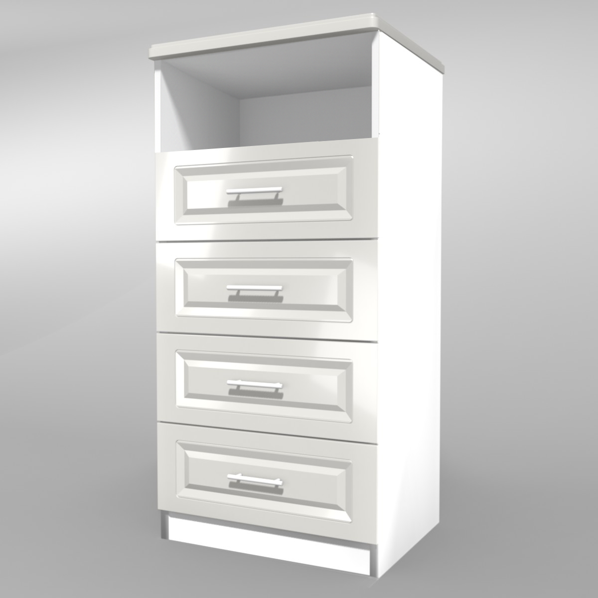 Изображение товара Комод Веста Катерина 4 ящика 60x50x122 см ЛДСП цвет жемчуг глянец