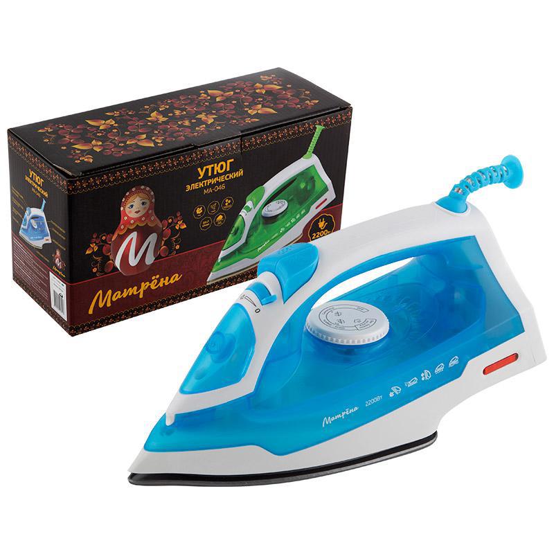 Изображение товара Утюг Матрёна MA-046 голубой мощный с паровой функцией и самоочисткой