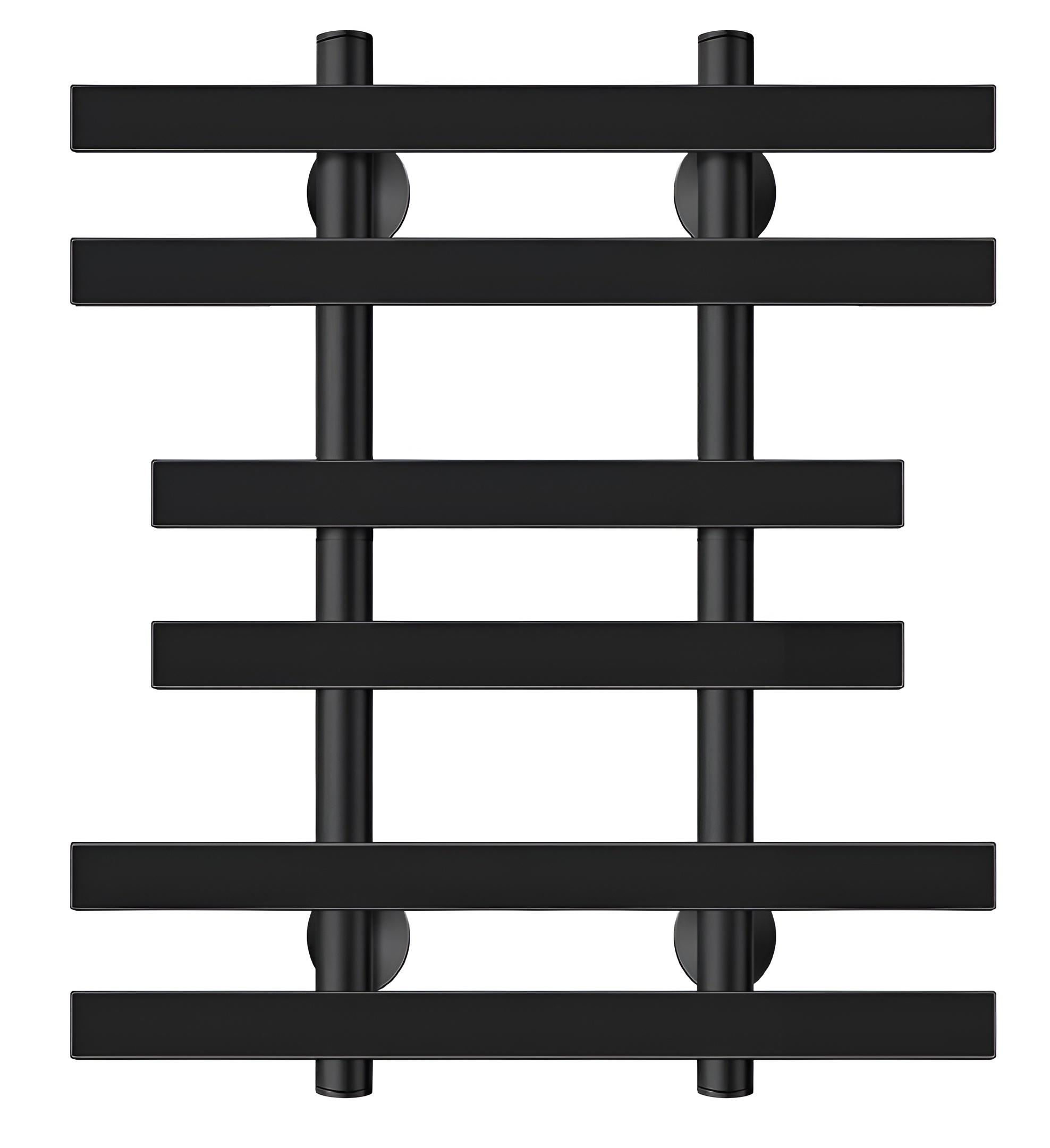 Изображение товара Полотенцесушитель водяной лесенка Secado Понтида 2 600x600 мм универсальная подводка 1/2" нержавеющая сталь черный матовый