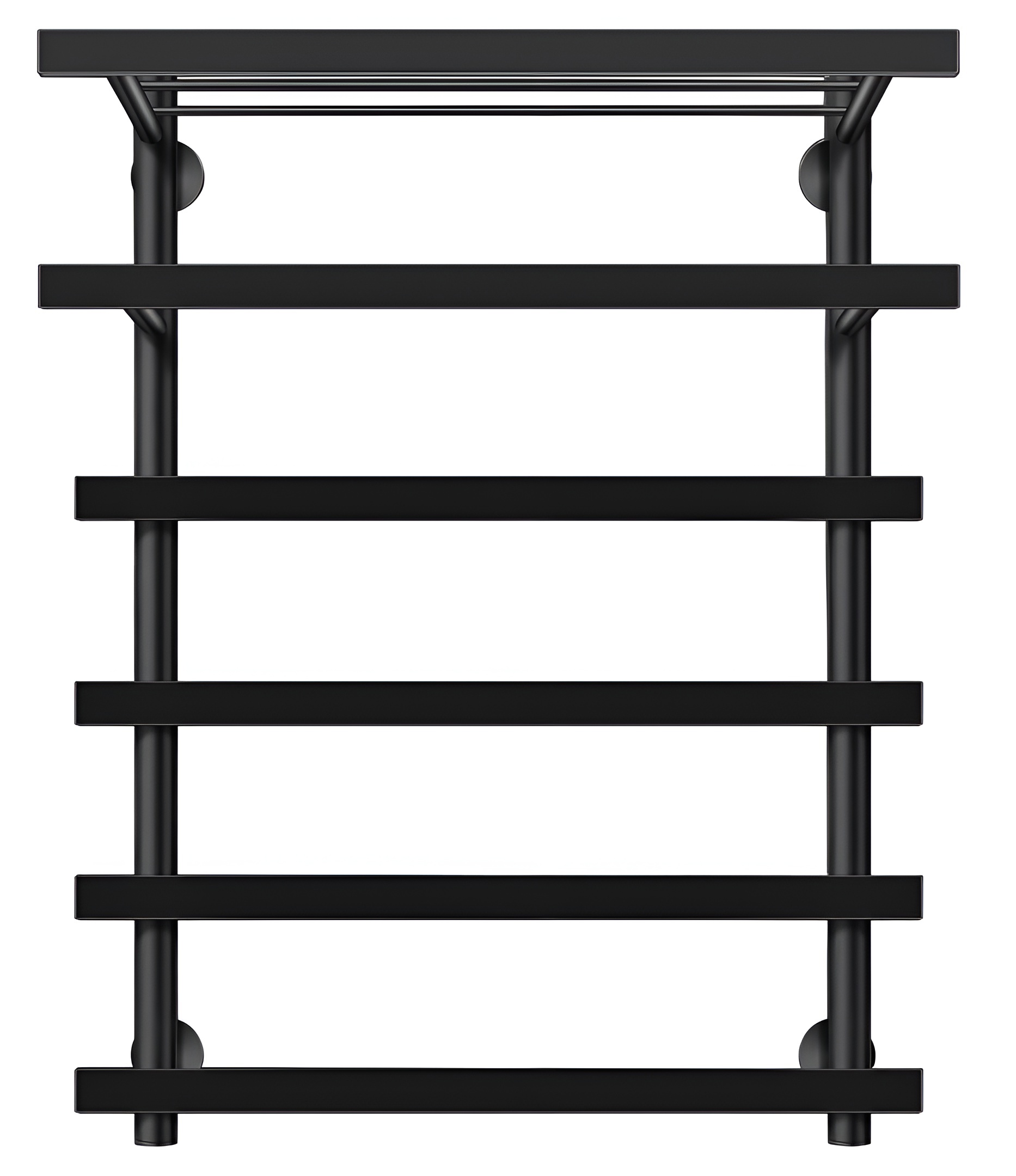 Изображение товара Полотенцесушитель водяной с полкой Понтида 7 СП черный матовый 80x50 см