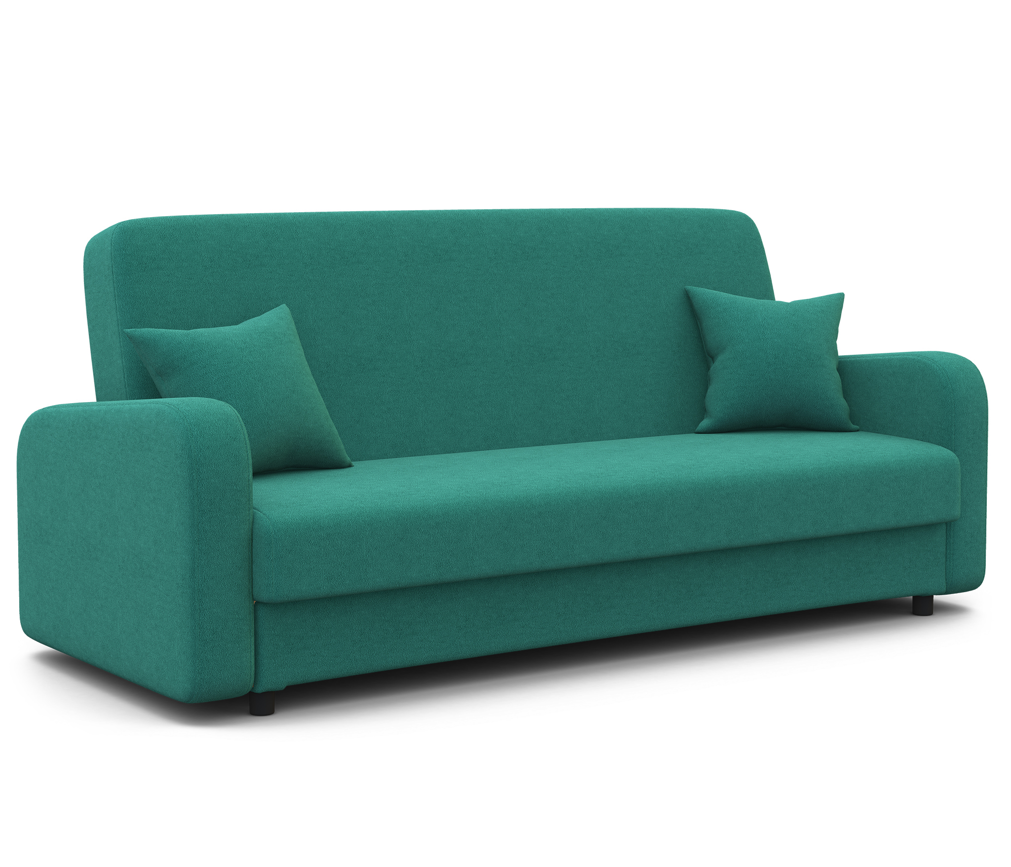 Изображение товара Диван раскладной Шарм-Дизайн Мелодия 215x90x90 см велюр бирюзовый