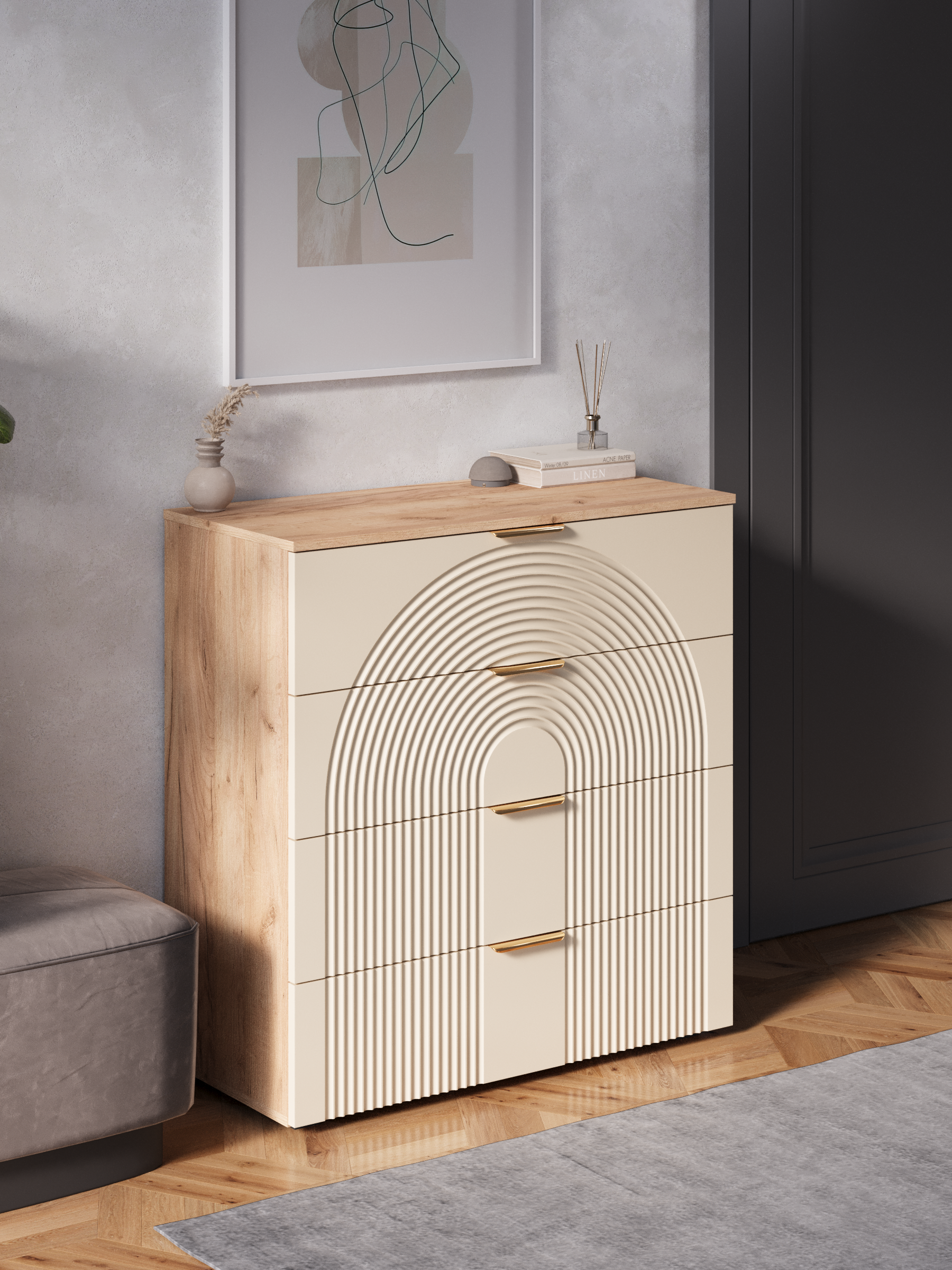 Изображение товара Комод ДИВАН НЕ МЕБЕЛЬ Ингрия Luxe 4 ящика 91x96x42 см