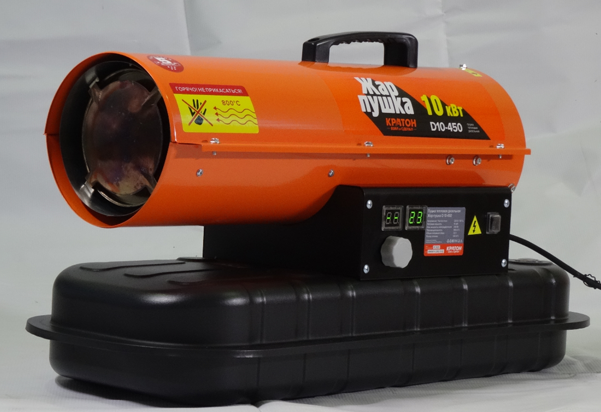 Изображение товара Тепловая дизельная жар-пушка Кратон D 10-450 для промышленного и сельхозобогрева