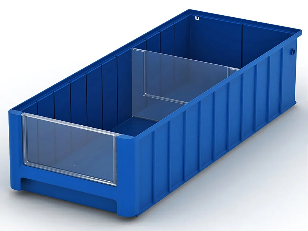 Изображение товара Лоток полочный Дигрус 600x234x140 мм пластиковый с разделителями синий для хранения