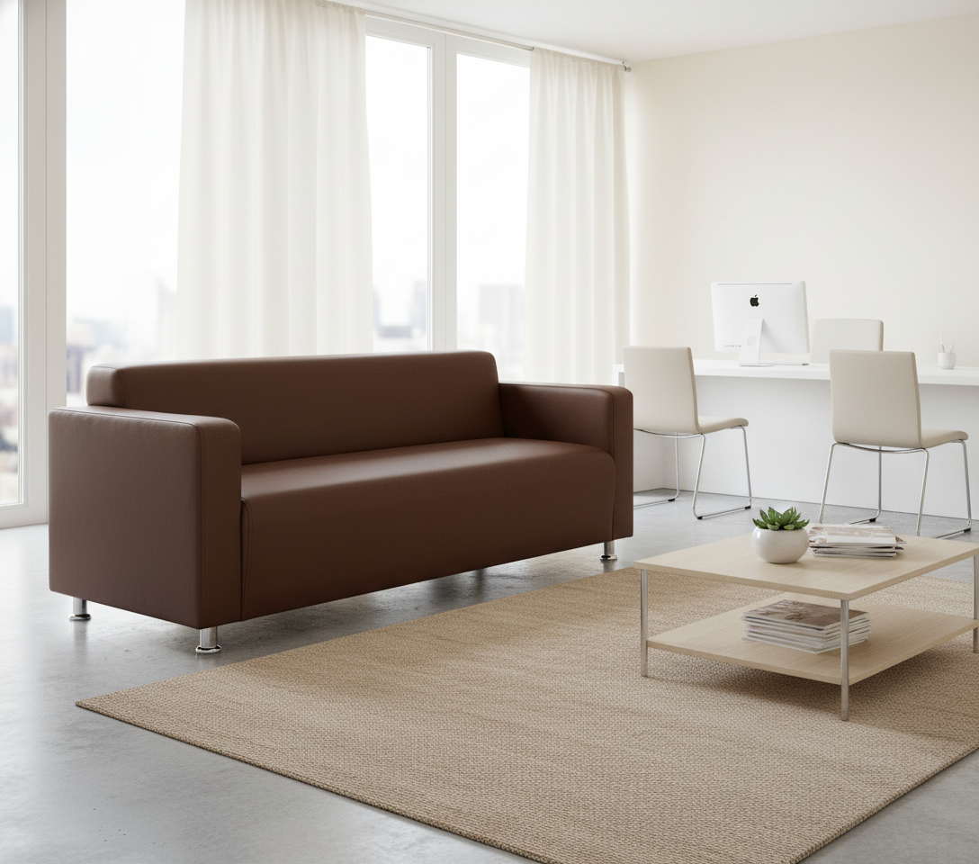 Изображение товара Диван прямой MEBLINES Диван прямой Экокожа Лакаванна Люкс коричневый