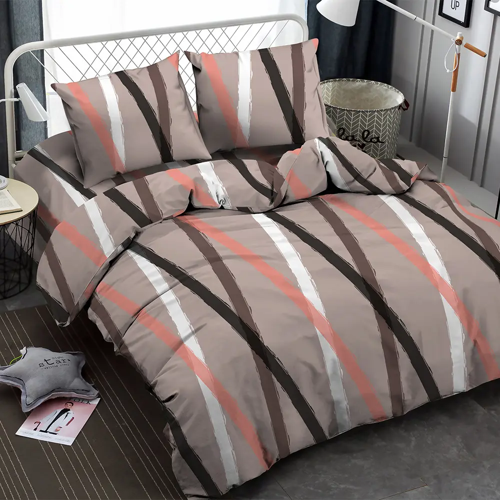 Комплект постельного белья Amore Mio Шафт евро полисатин бежевый