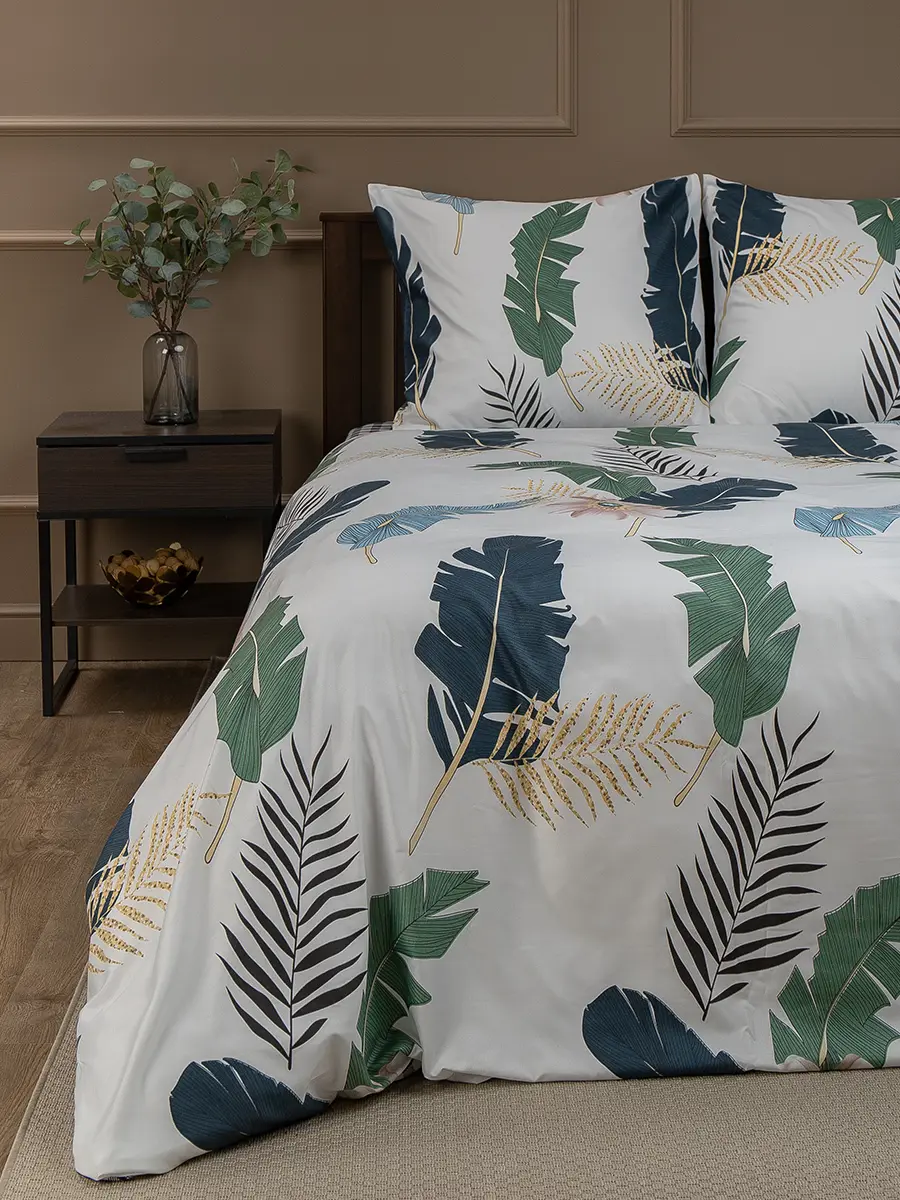 Комплект постельного белья Amore Mio Тропик евро полисатин разноцветный