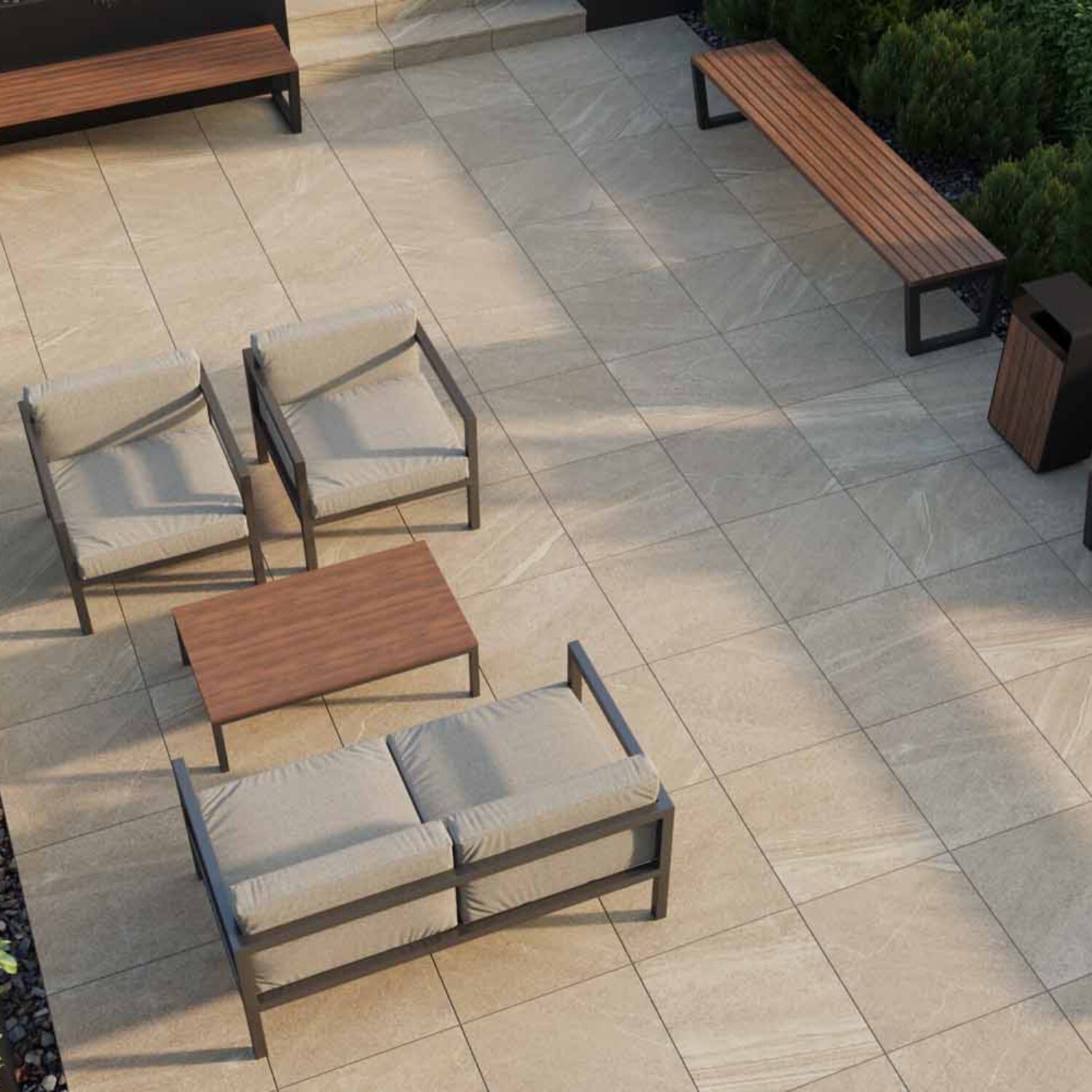 Изображение товара Керамогранит Onlygres Stone 60x60 см, утолщенный, бежевый, ректификованный