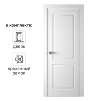 Изображение товара Дверь межкомнатная глухая Австралия 60x200 см эмаль белый с замком