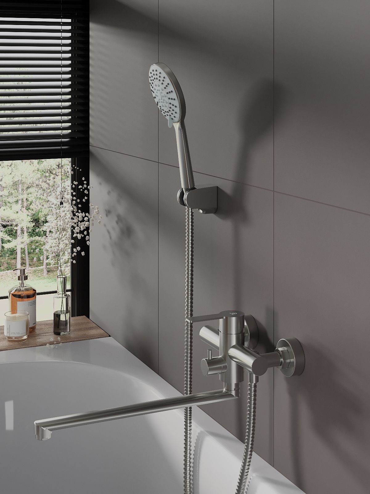 Изображение товара Смеситель для ванны Agger Easy A3121122 однорычажный цвет сатин