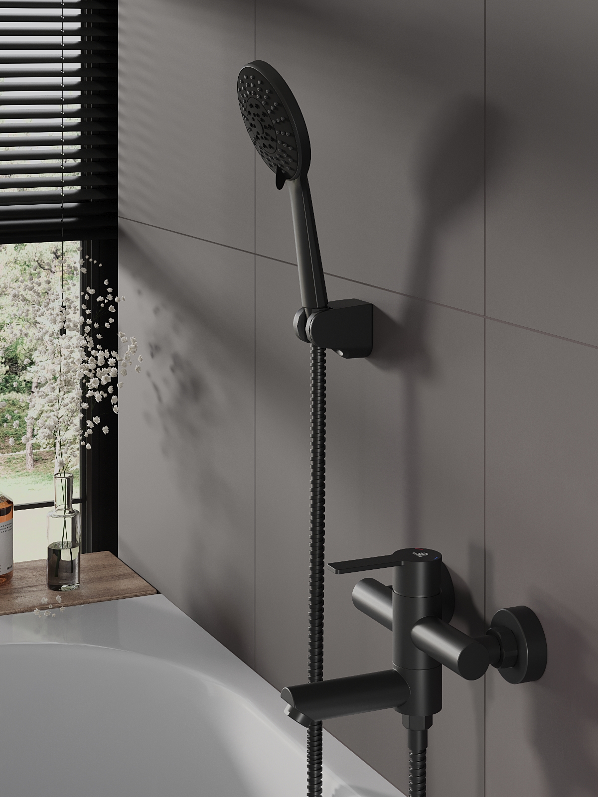 Изображение товара Смеситель для ванны Agger Easy A3121244 однорычажный цвет черный Изображение товара Смеситель для ванны Agger Easy A3121244 однорычажный цвет черный