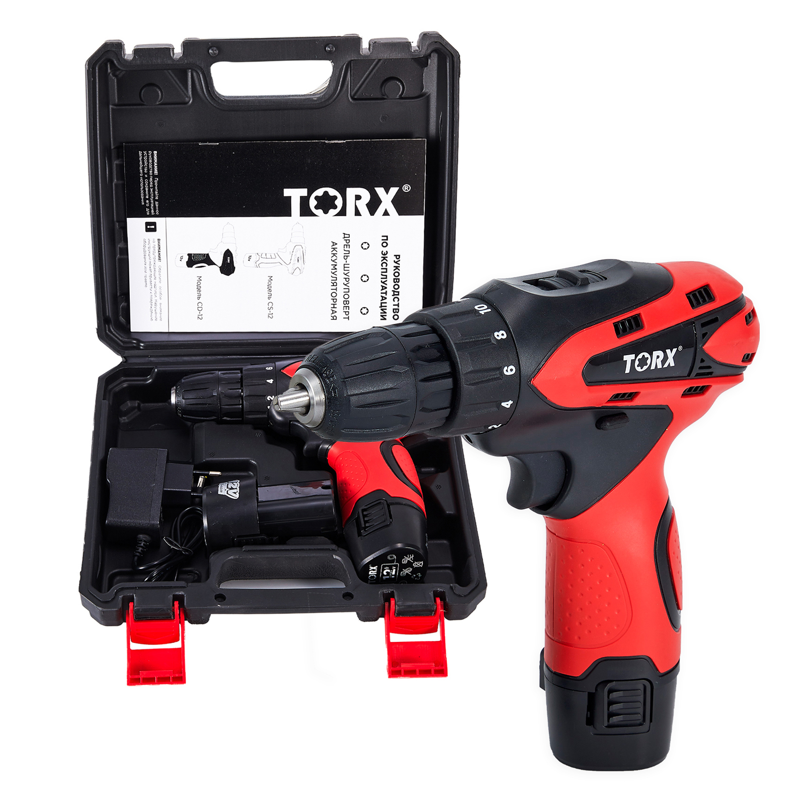 Изображение товара Дрель-шуруповерт аккумуляторная TORX CD-12C 12 В, 25 Н·м, Li-Ion Изображение товара Дрель-шуруповерт аккумуляторная TORX CD-12C 12 В, 25 Н·м, Li-Ion