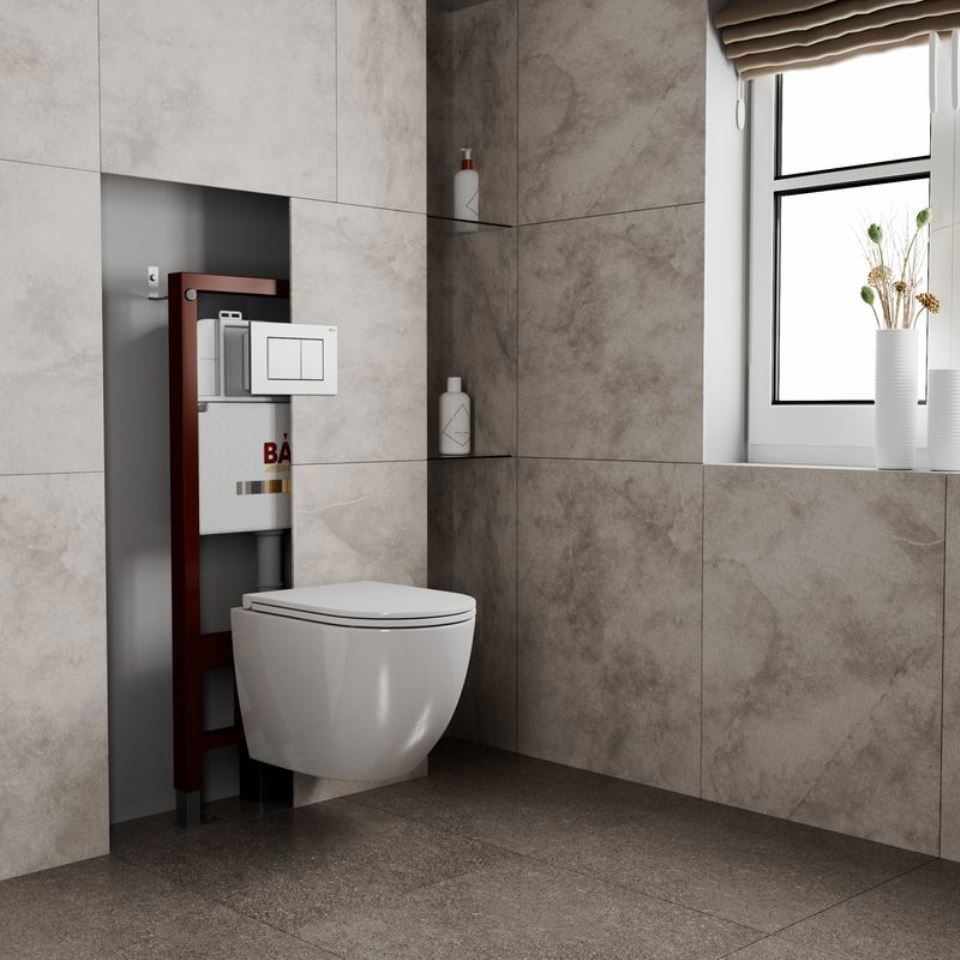 Изображение товара Комплект инсталляция и унитаз BAUEDGE BAU PRO Q111300-BL0001-HQ3-Q00001 белый