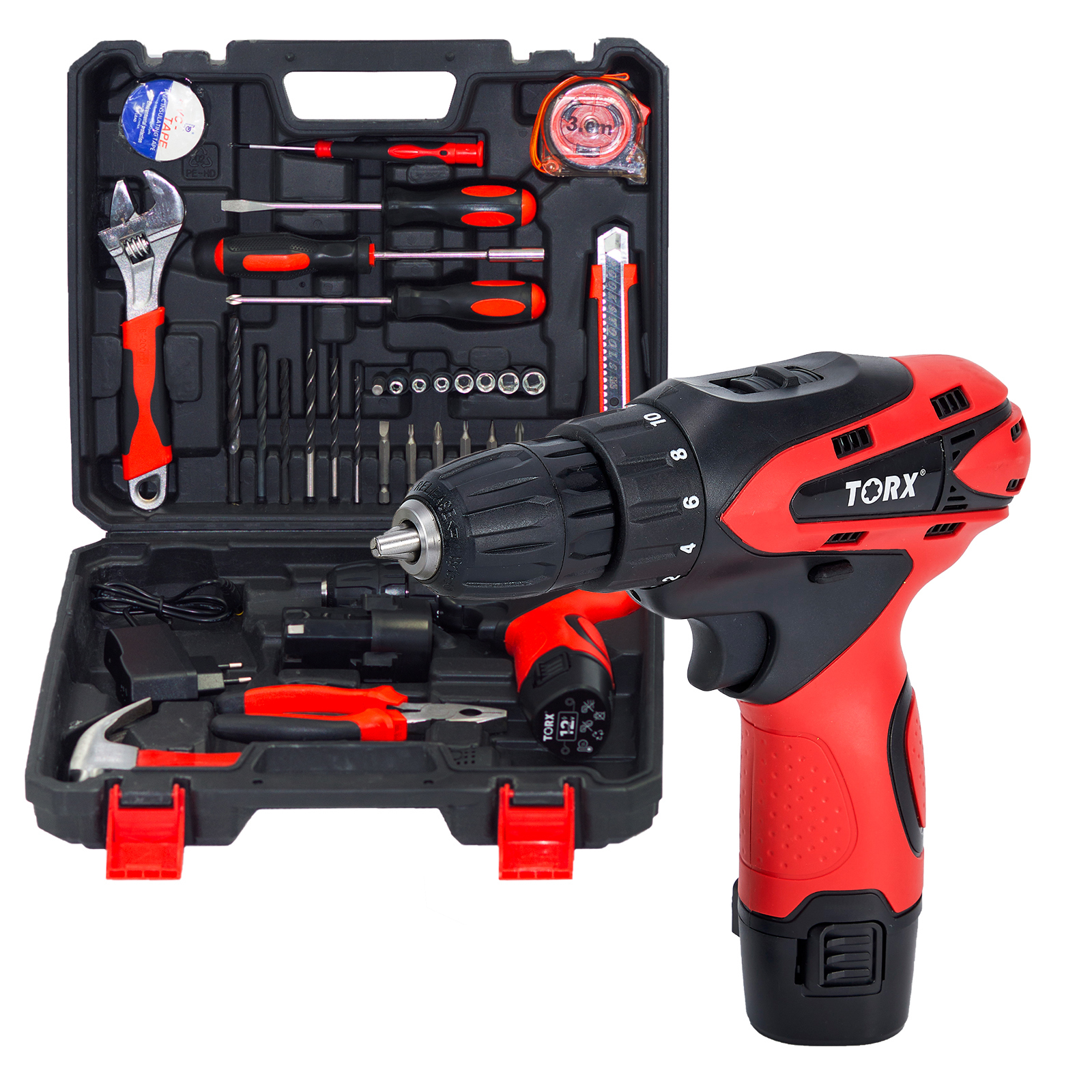 Изображение товара Аккумуляторная дрель-шуруповерт Torx CD-12TC с двумя аккумуляторами