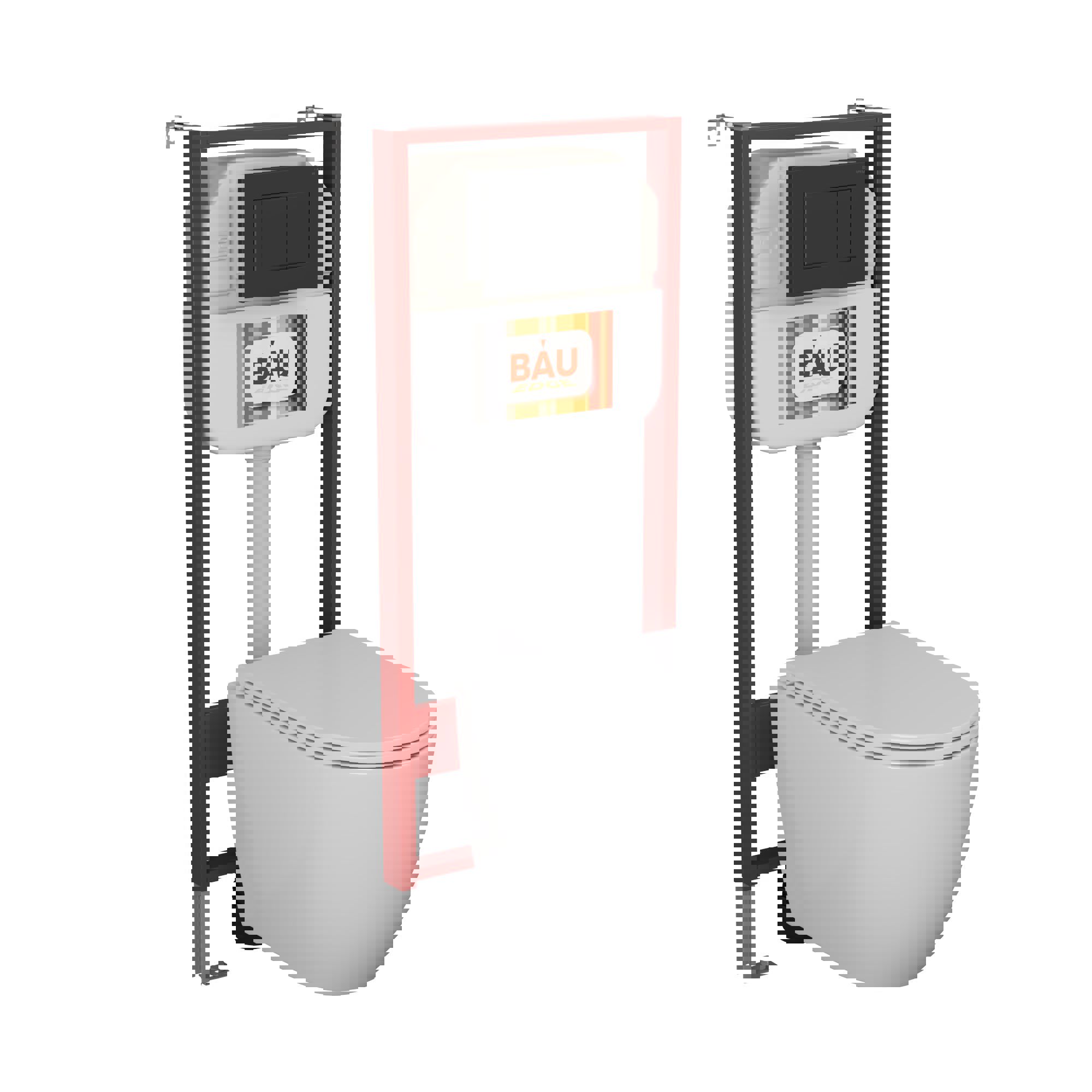 Изображение товара Комплект BAUEDGE NEO45700-BL0001-HQ3-Q00003 6 в 1 инсталляция и унитаз безободковый Dream Hurricane