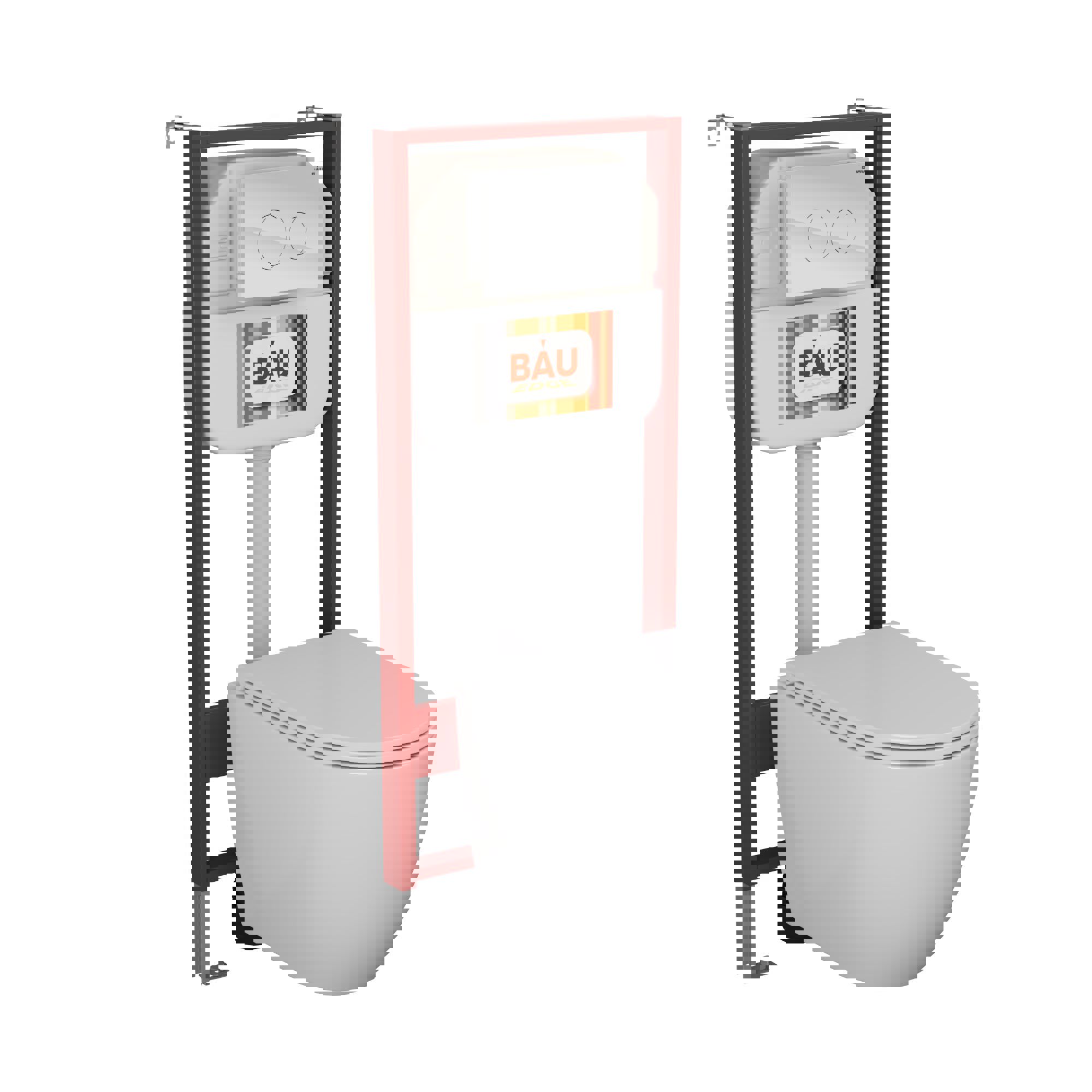 Изображение товара Комплект BAUEDGE NEO45700-BL0001-HQ3-Q00010 6 в 1: инсталляция 45, унитаз безободковый Dream Hurricane3, сиденье дюропласт, кнопка Dream, белая