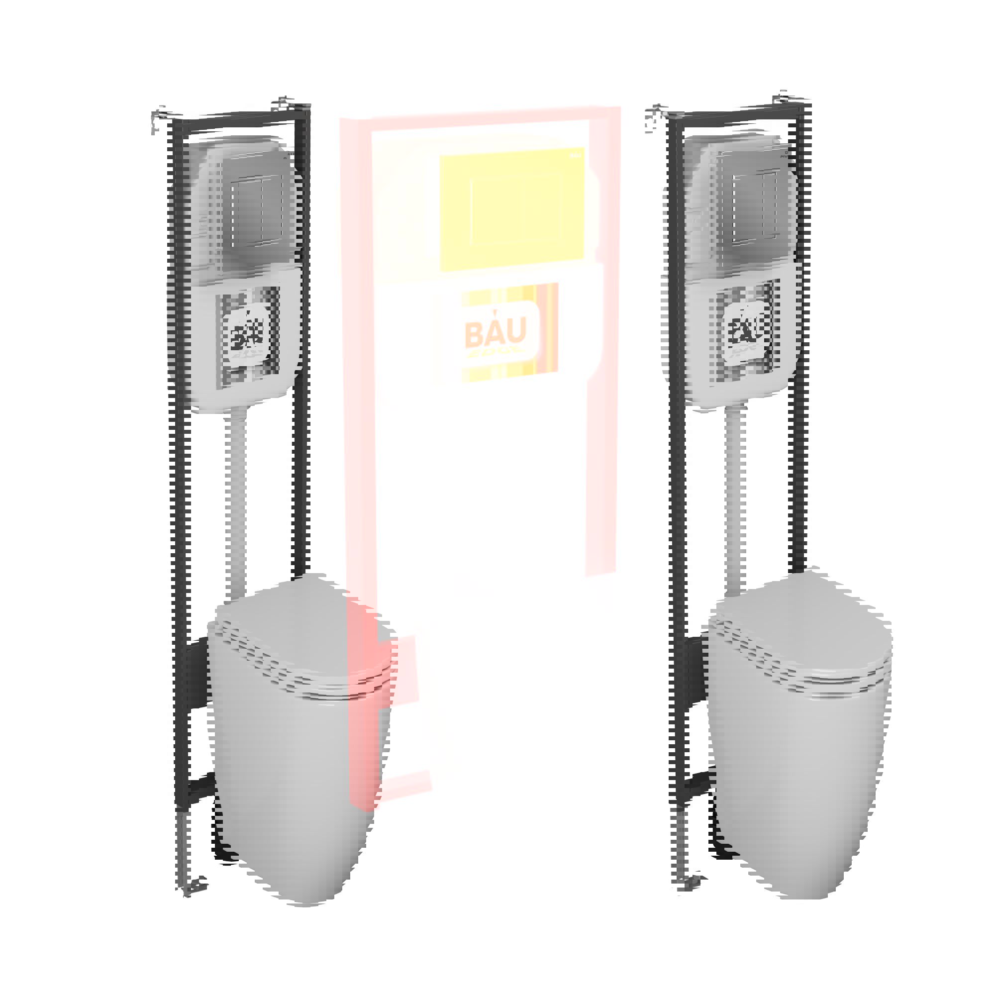 Изображение товара Комплект BAU 6 в 1: рамная инсталляция и безободковый унитаз Dream Hurricane3