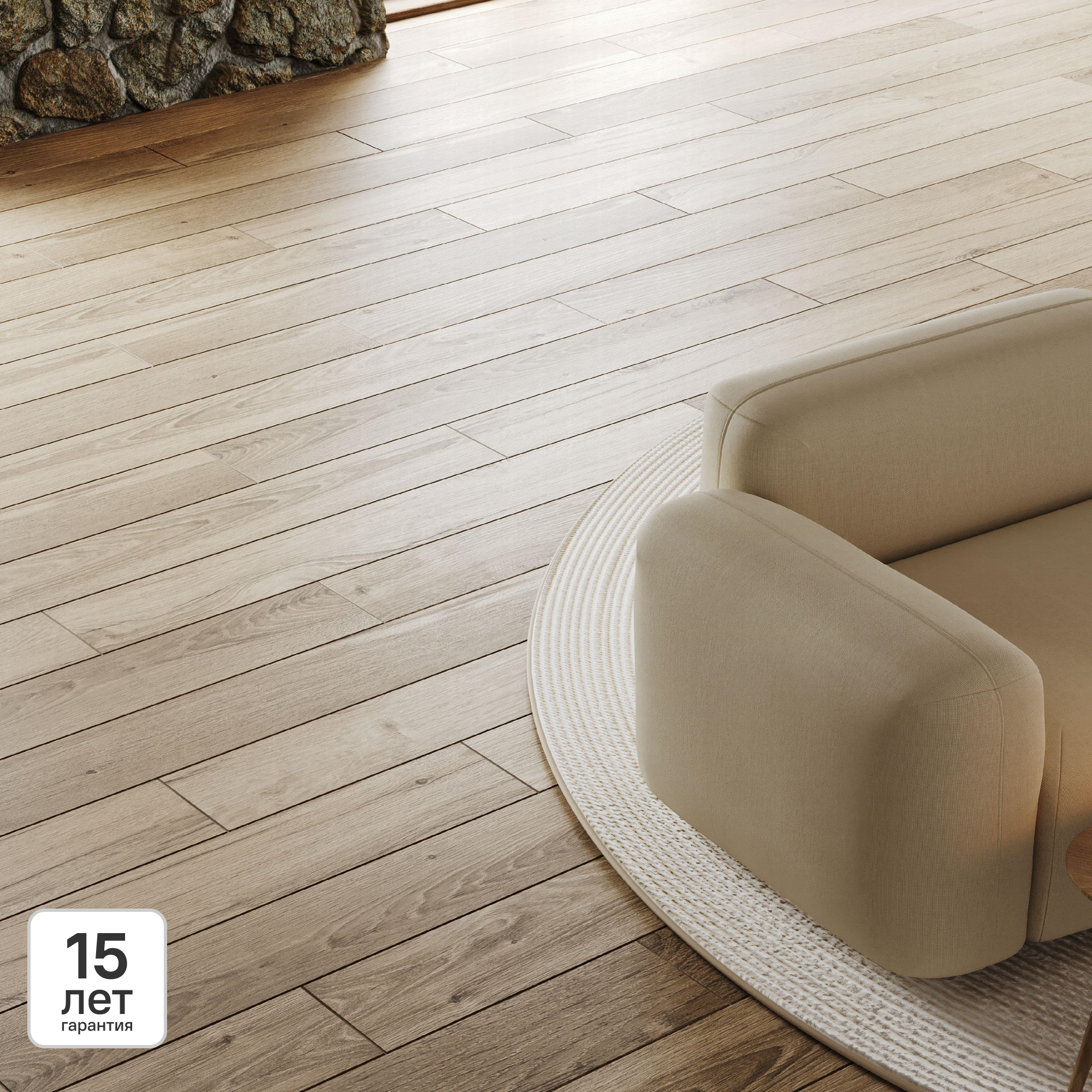 Изображение товара Ламинат KREAFORTA Икса 32 класс 8 мм светлый с серыми прожилками 2.22 м²