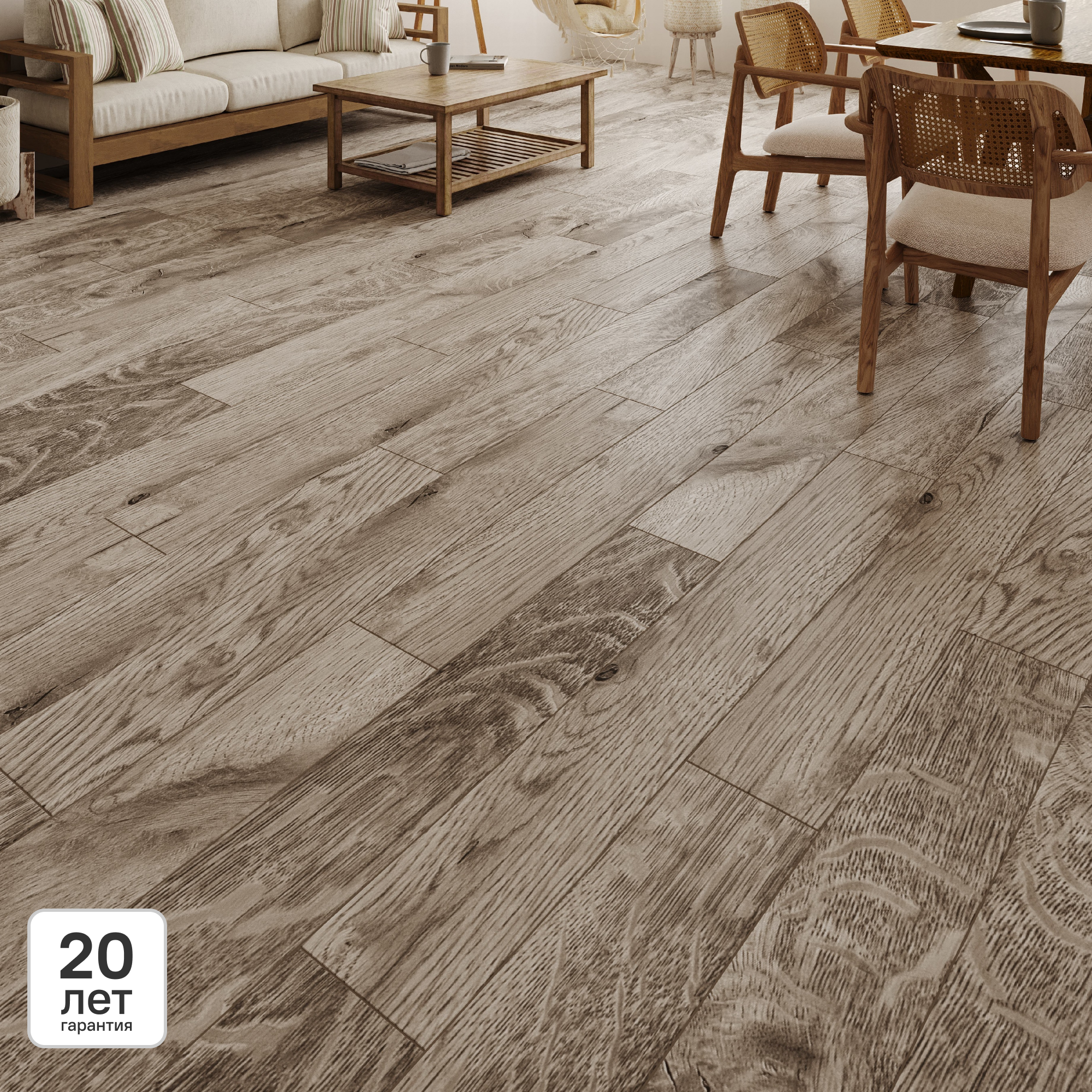 Изображение товара Ламинат KREAFORTA Вихра 33 класс толщина 8 мм 2.22 м² для гостиной