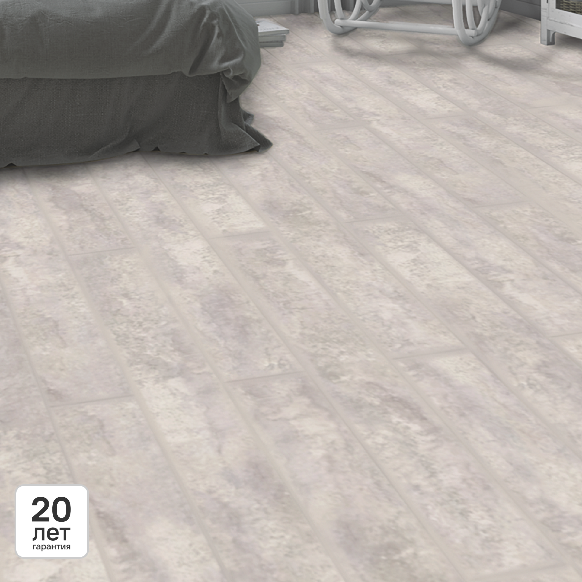 Изображение товара Ламинат KREAFORTA Бурга 33 класс 8 мм 2.22 м² структурированный камень серый