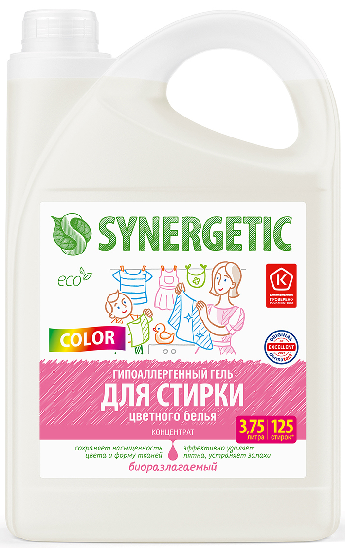 Гель для стирки цветного белья Synergetic Color 3.75 л - 5