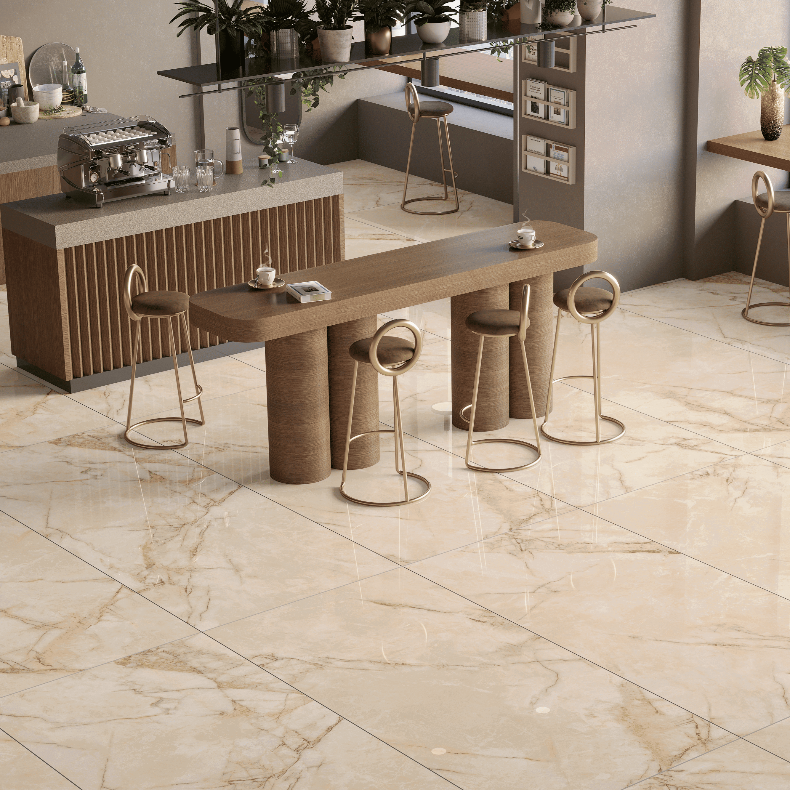 Изображение товара Керамогранит Kerald Oracle Beige Glossy 80x160 см для пола и стен