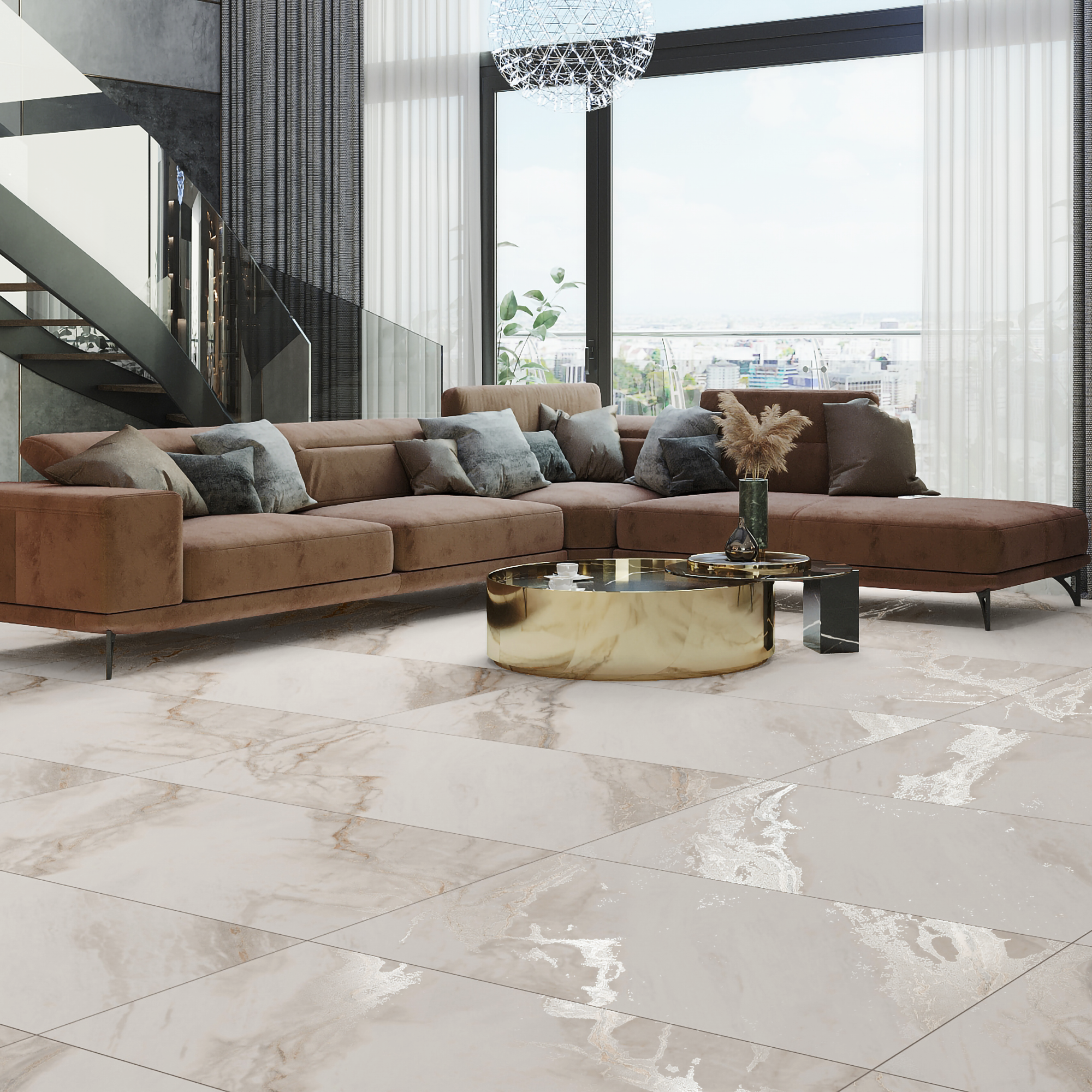 Изображение товара Керамогранит Kerald Mechel Angelo Matt 60x120 см бежевый для пола и стен, Индия