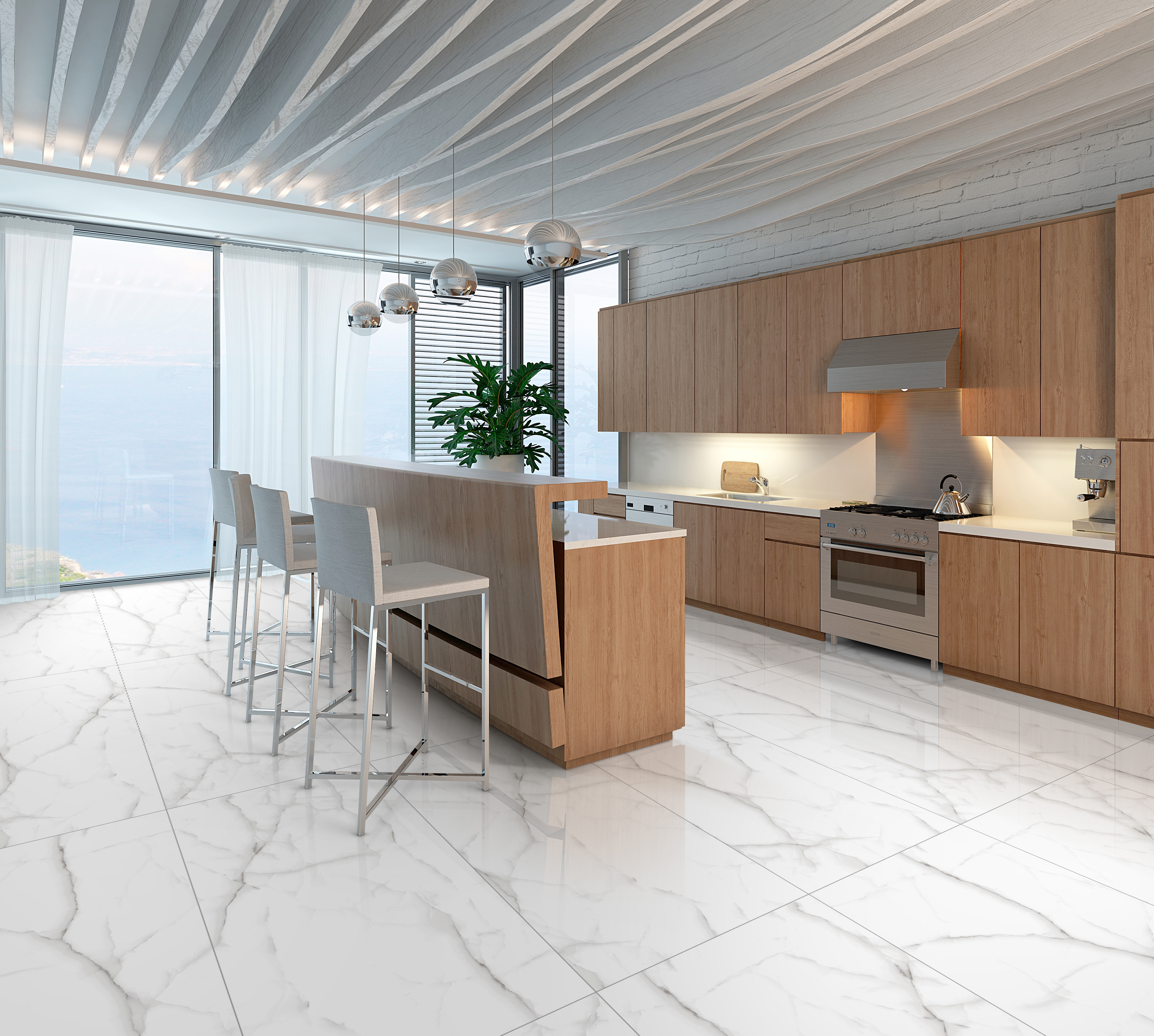 Изображение товара Керамогранит NSceramic NS16CG0016 60x120 под мрамор глянцевый морозостойкий для внутренней и внешне