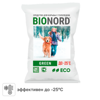 Изображение товара Противогололедный реагент Bionord Green 23 кг для безопасной зимней обработки дорожных покрытий